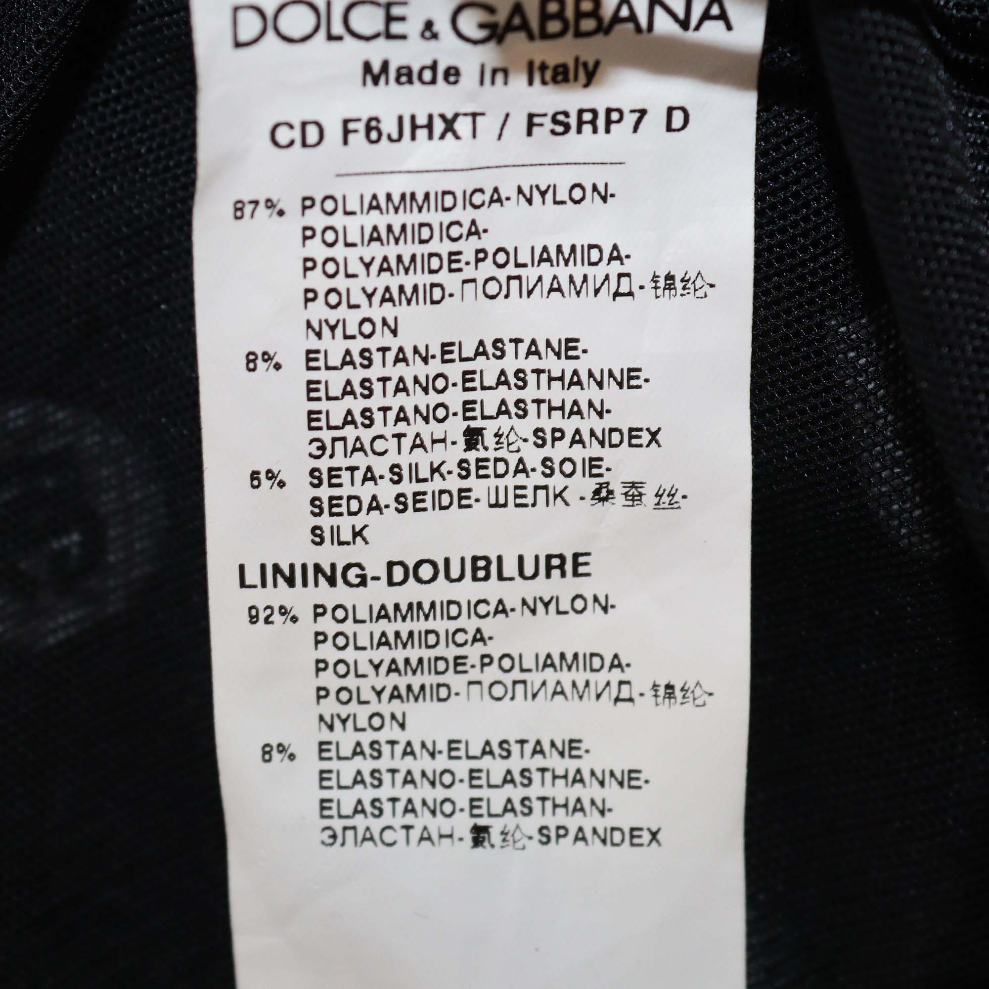 Dolce & Gabbana Black/White Polka Dot Ruched Sleeveless Dress