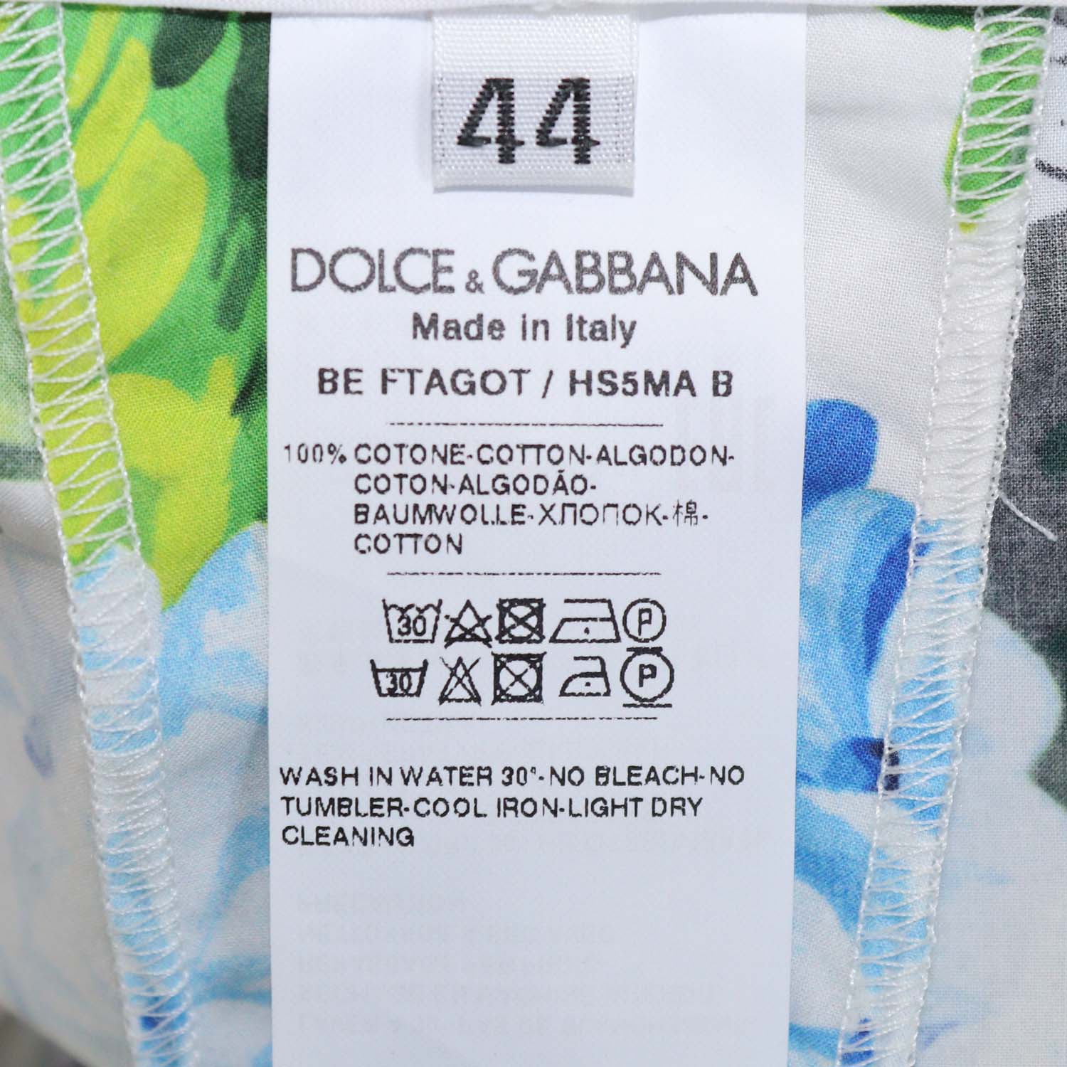 Dolce & Gabbana Multicolor Cotton Floral Print Tie-Up Crop Shirt & Mini Short Set