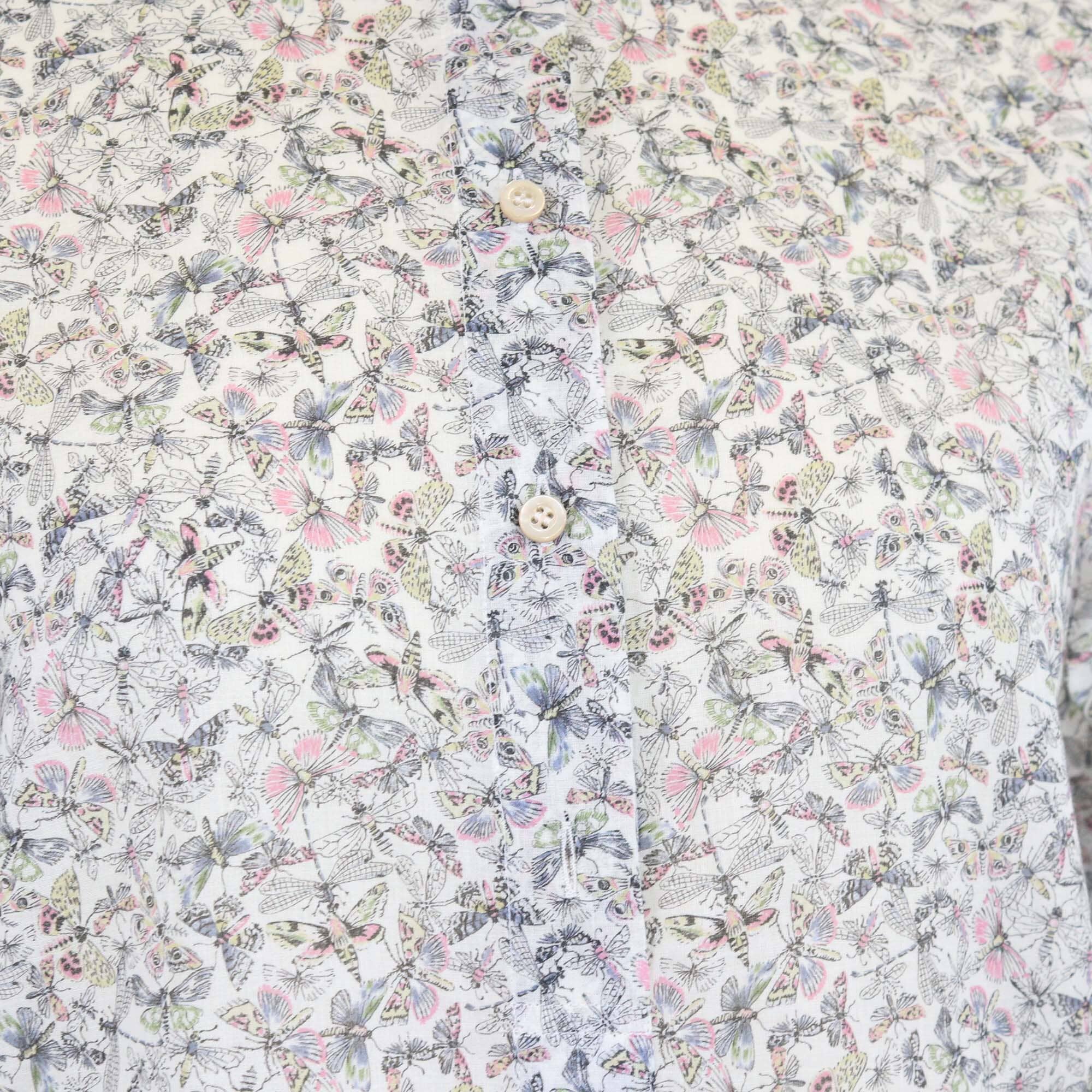 Christian Dior Multicolor Bee Overall Print Mandarin Collar Long Sleeve Tunic Shirt Womens Christian Dior