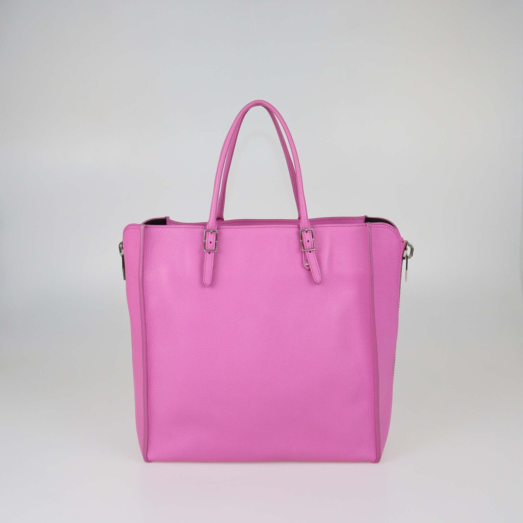 Balenciaga Pink Leather Papier A5 Side Zip Tote