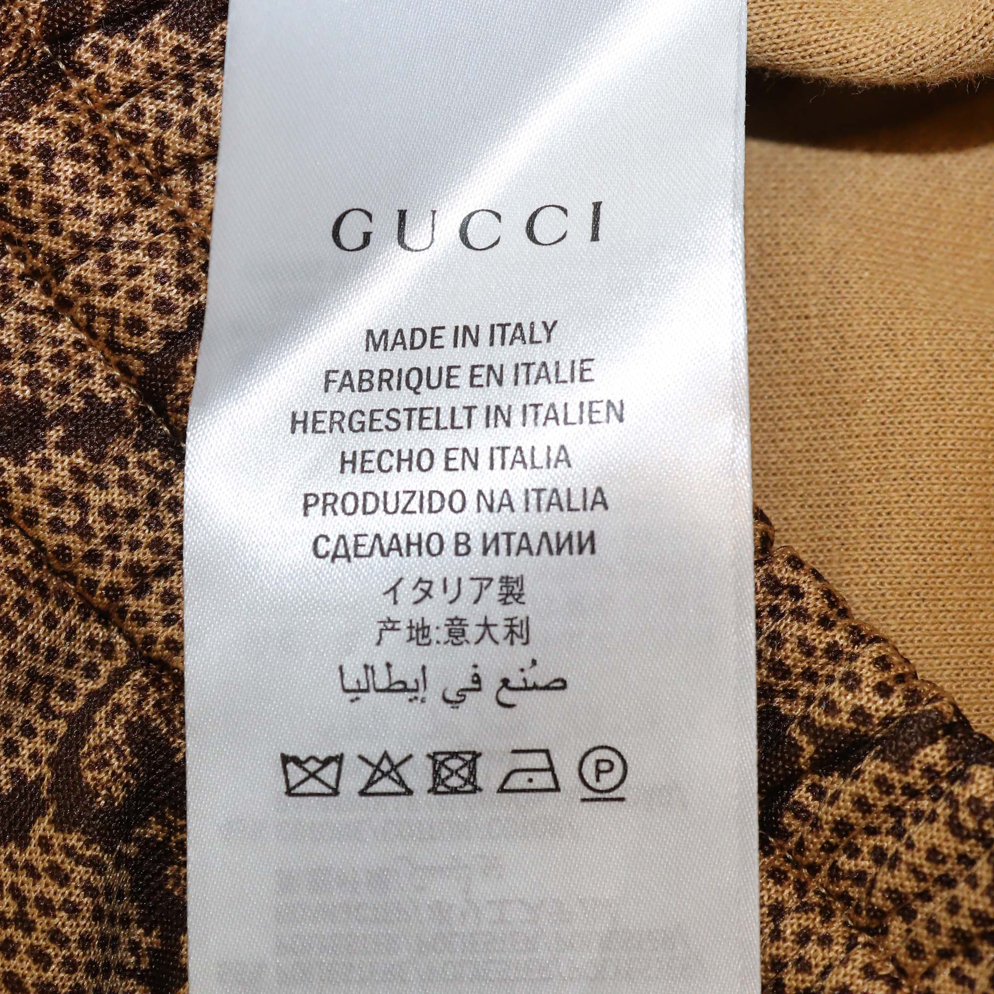 Gucci Brown GG Jersey Ruffled Hem Midi Skirt