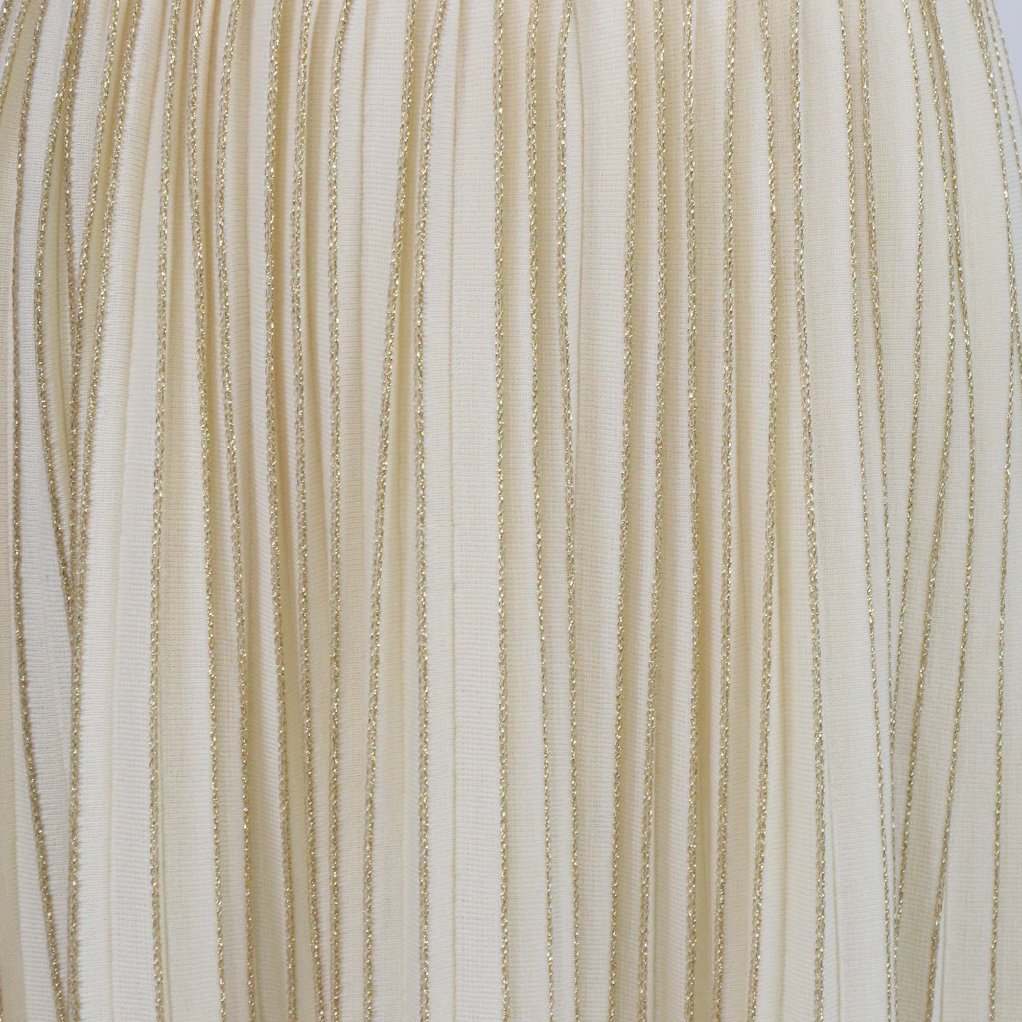 Gucci Cream/Gold Wool Lurex Knit Pleated Midi Skirt