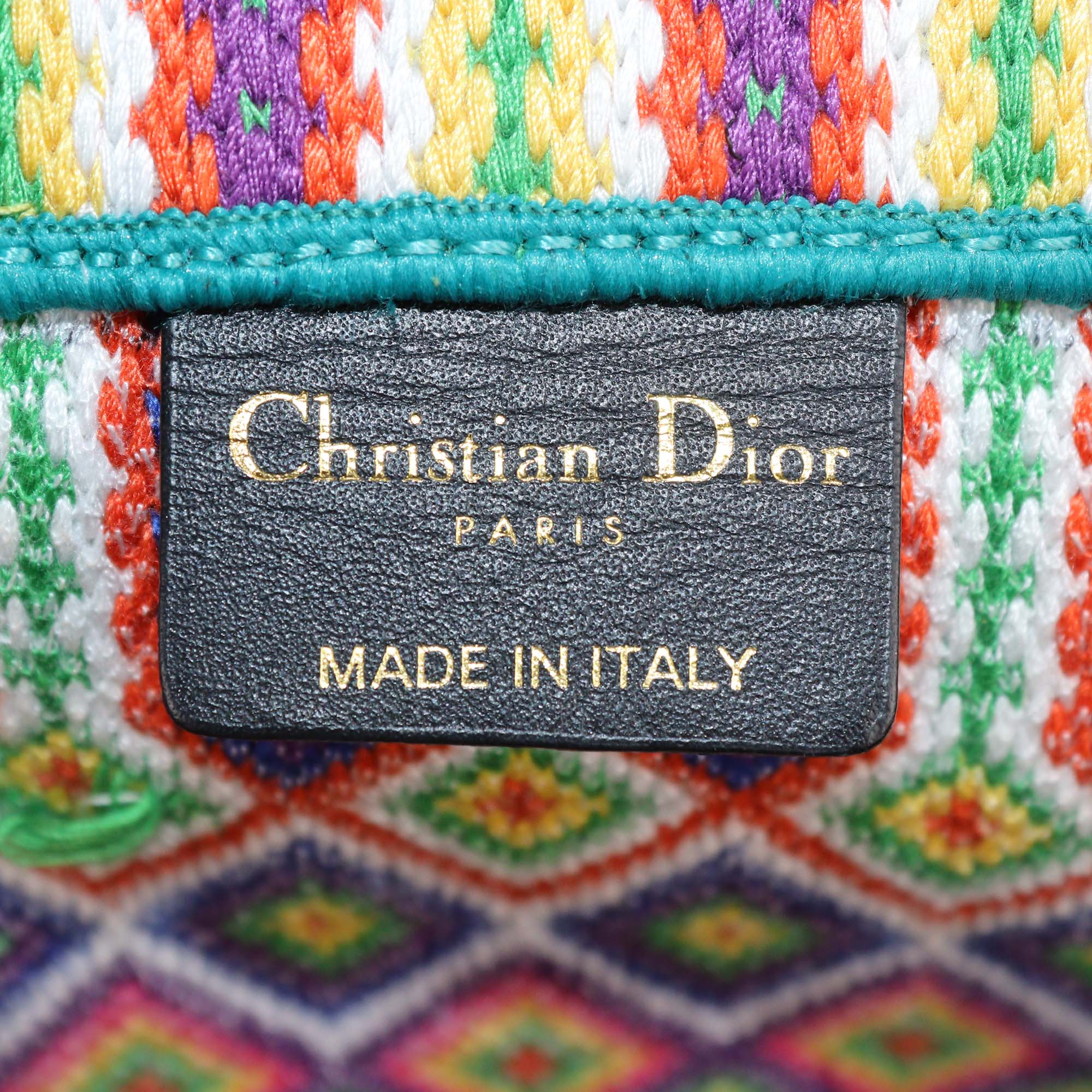 Christian Dior Multicolor Embroidered Canvas Large Book Tote