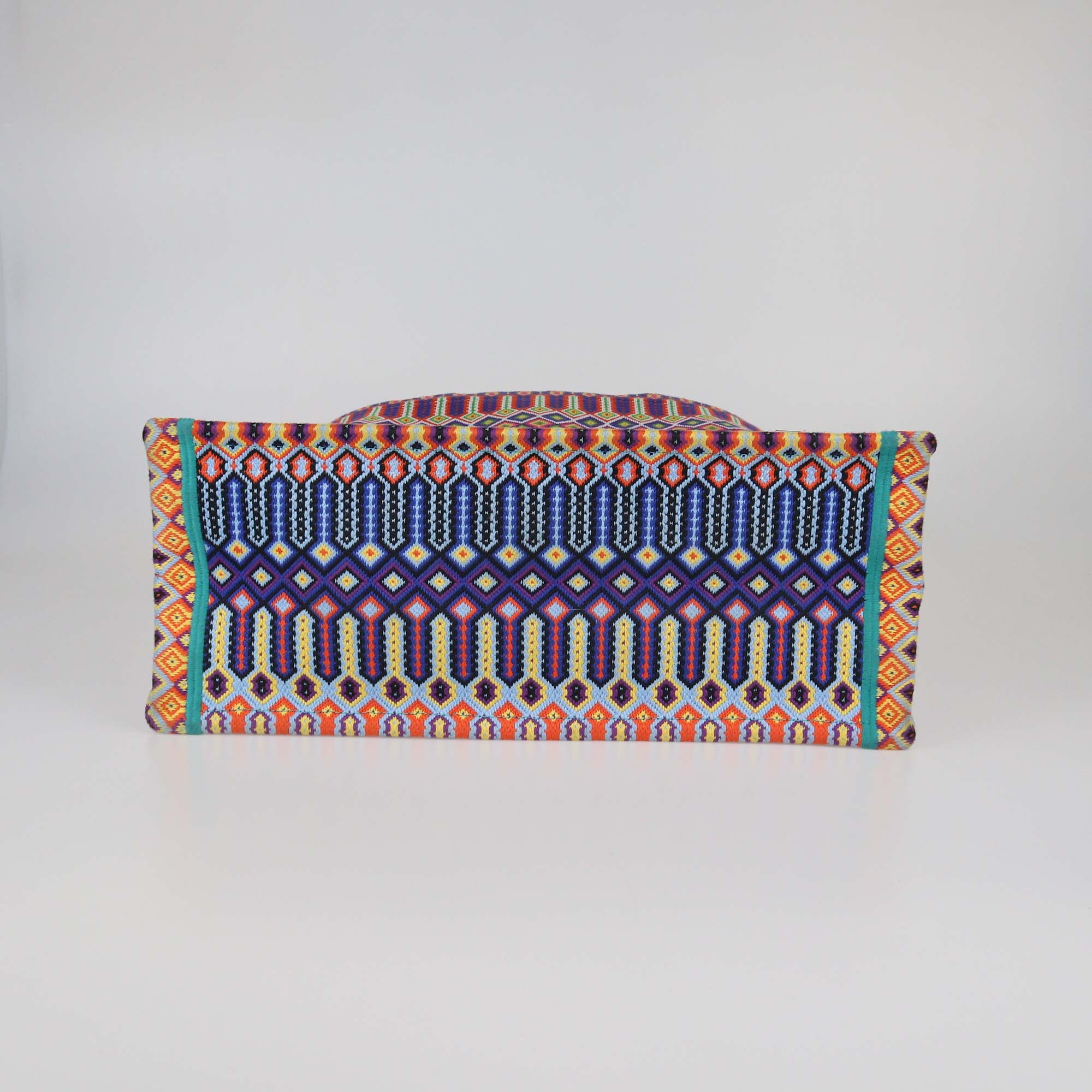 Christian Dior Multicolor Embroidered Canvas Large Book Tote