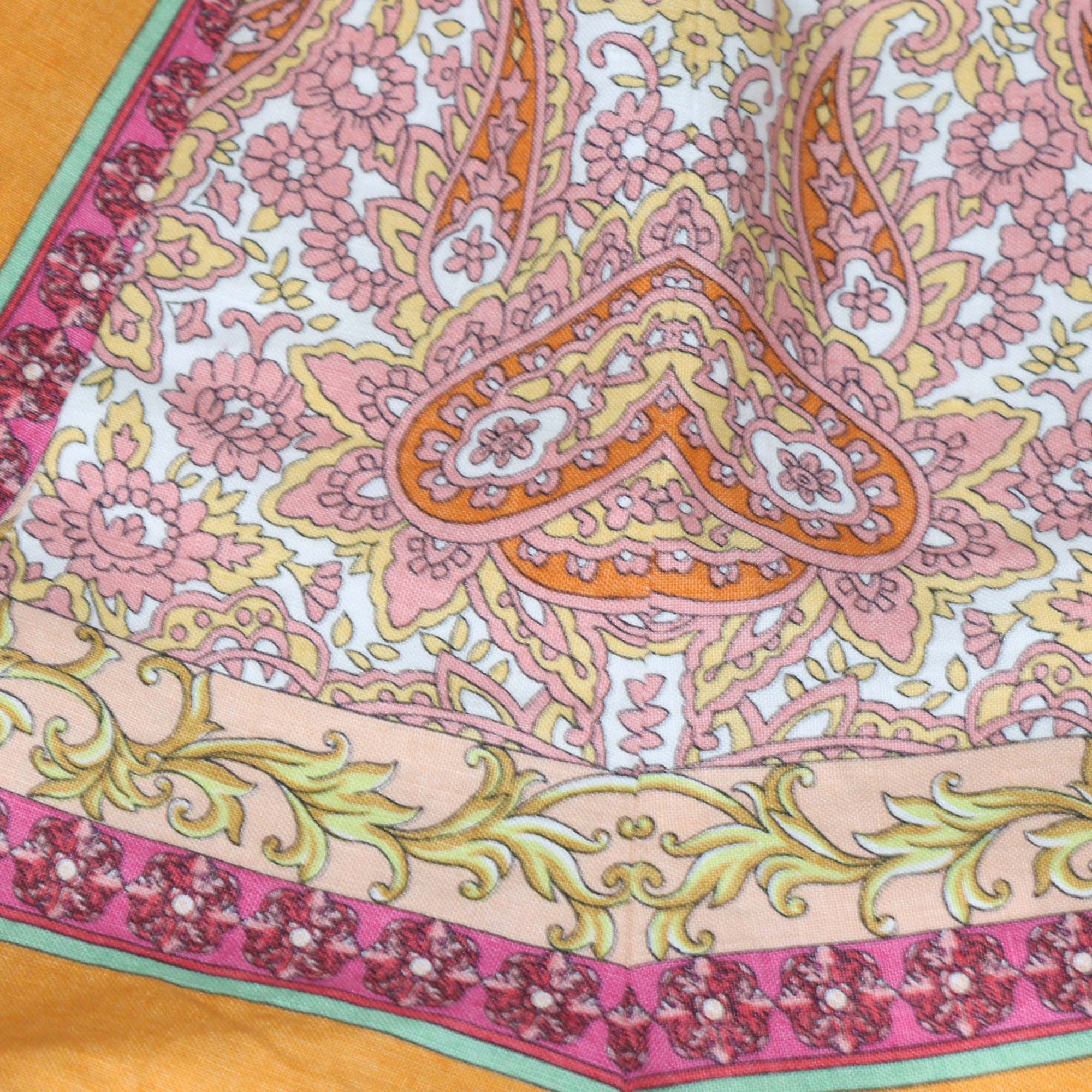 Maje Multicolor Scarf Print Linen Mini Short