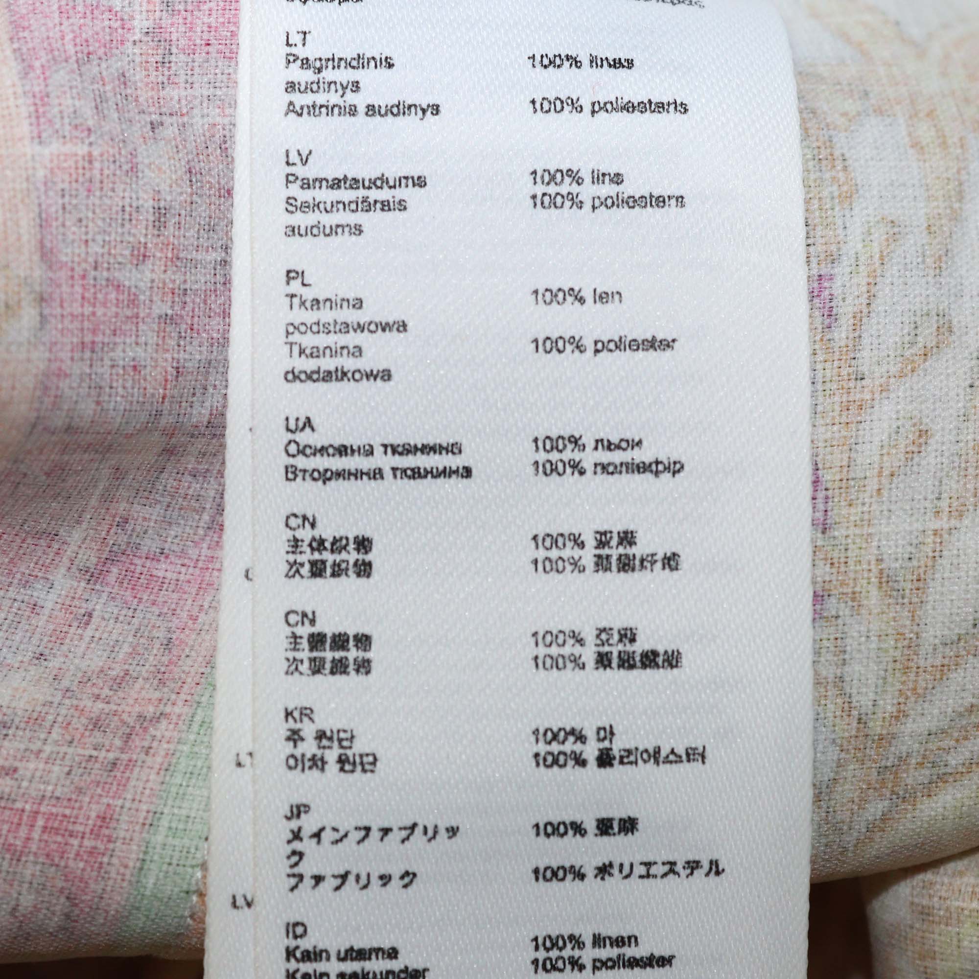 Maje Multicolor Scarf Print Linen Mini Short