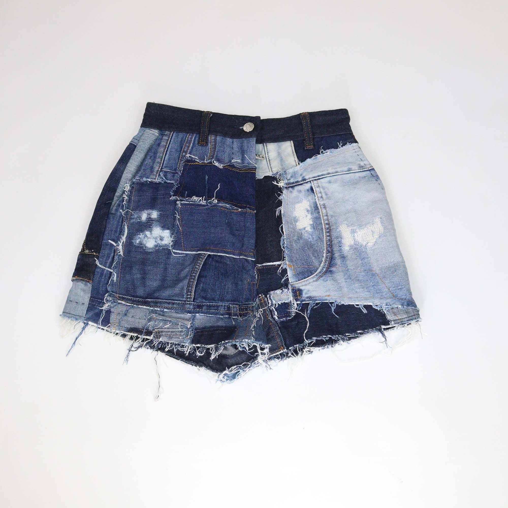 Dolce & Gabbana Multicolor Denim Patchwork Short