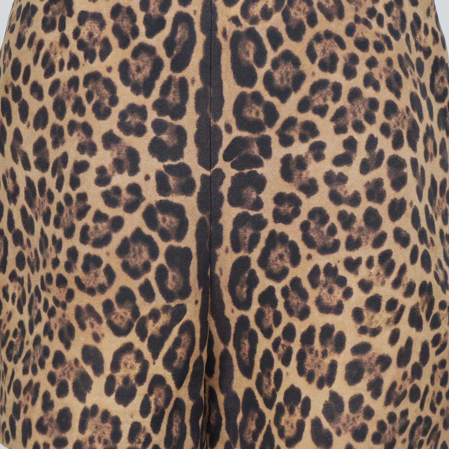 Valentino Brown Leopard Print Wool and Silk Mini Short