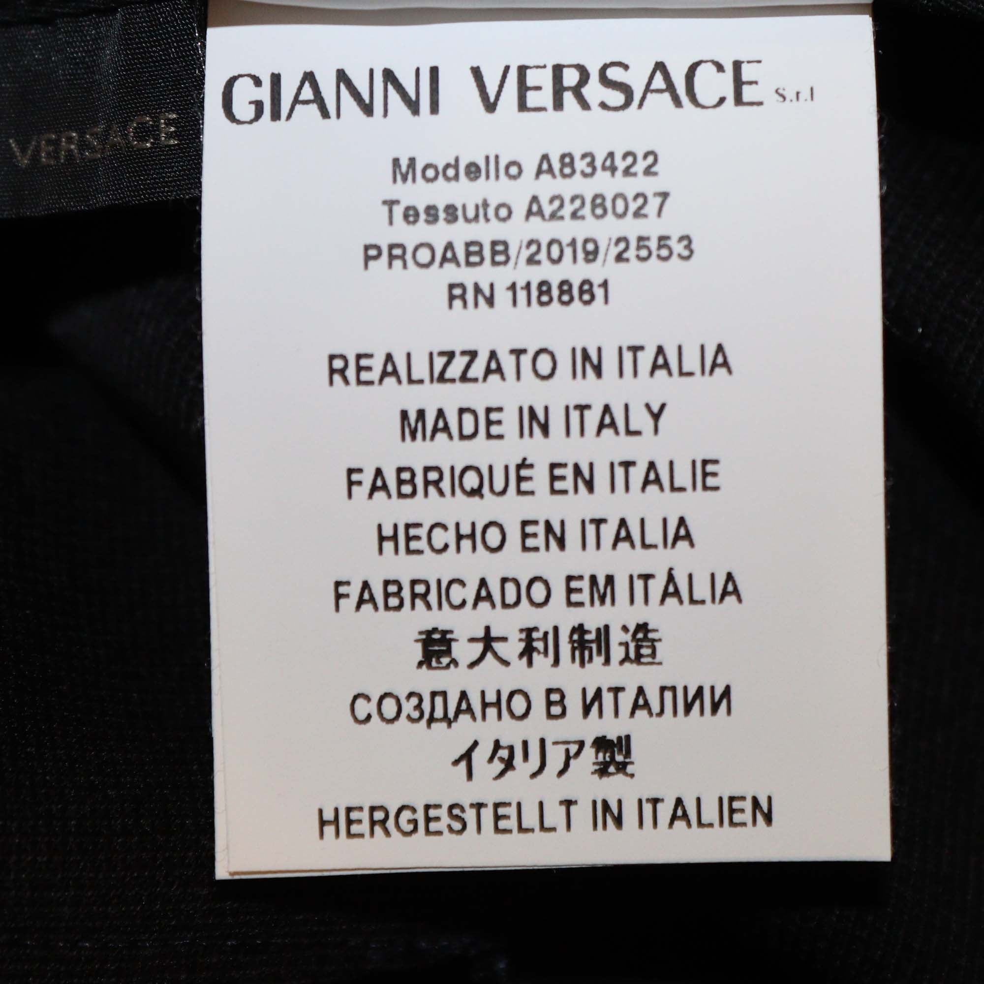 Versace Black Wool Side Slit Safety Pins Pants