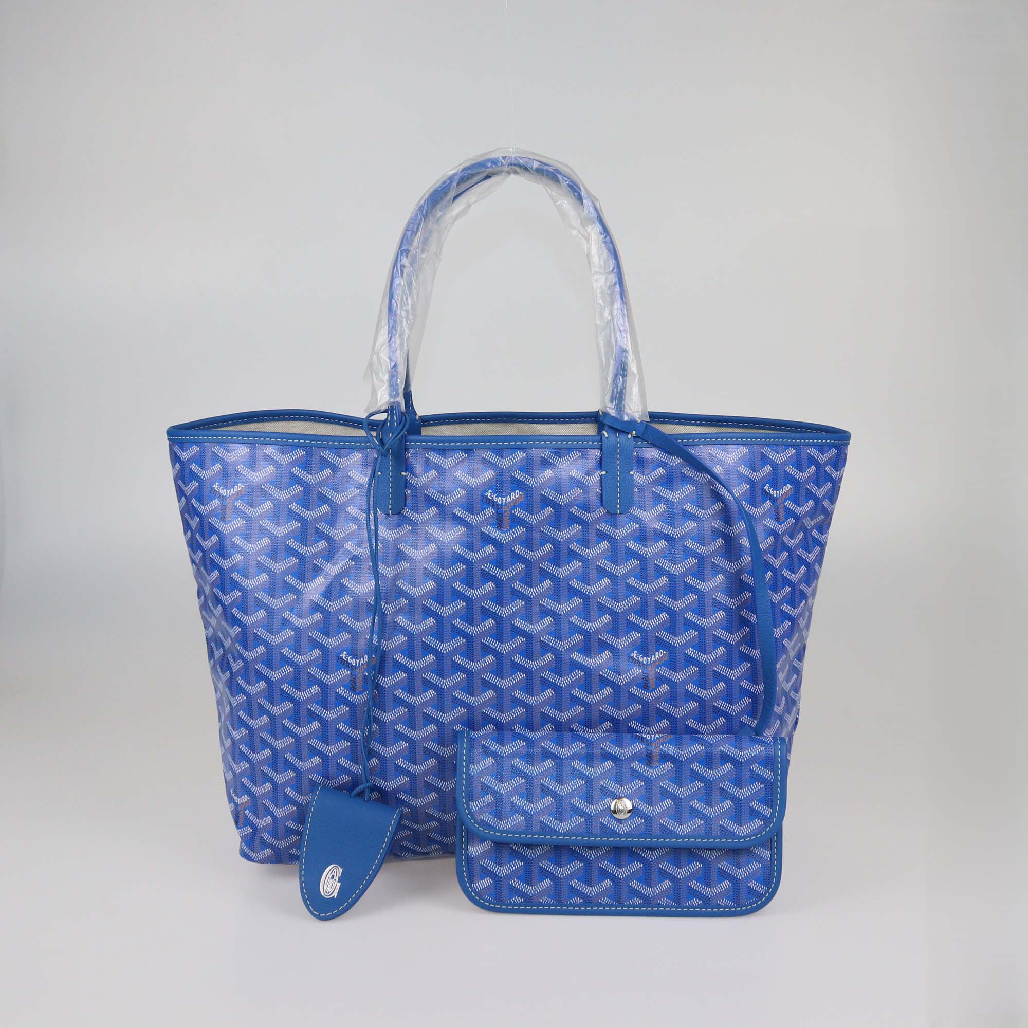 Goyard Blue Goyardine Coated Canvas Saint Louis PM Tote
