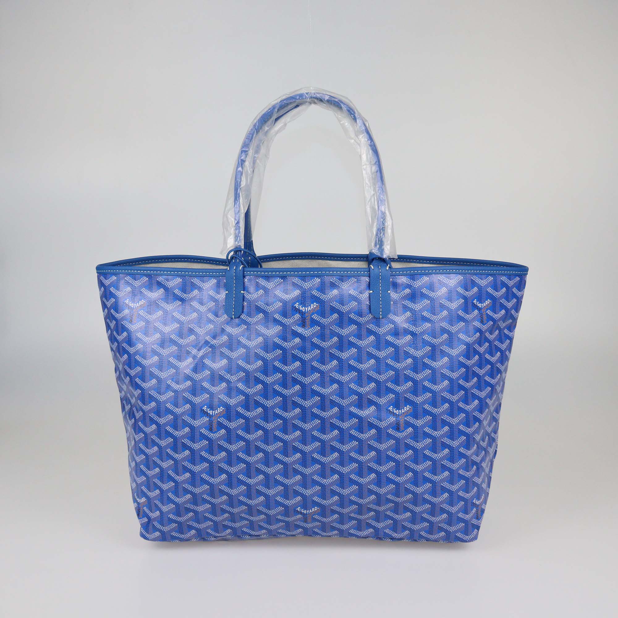 Goyard Blue Goyardine Coated Canvas Saint Louis PM Tote