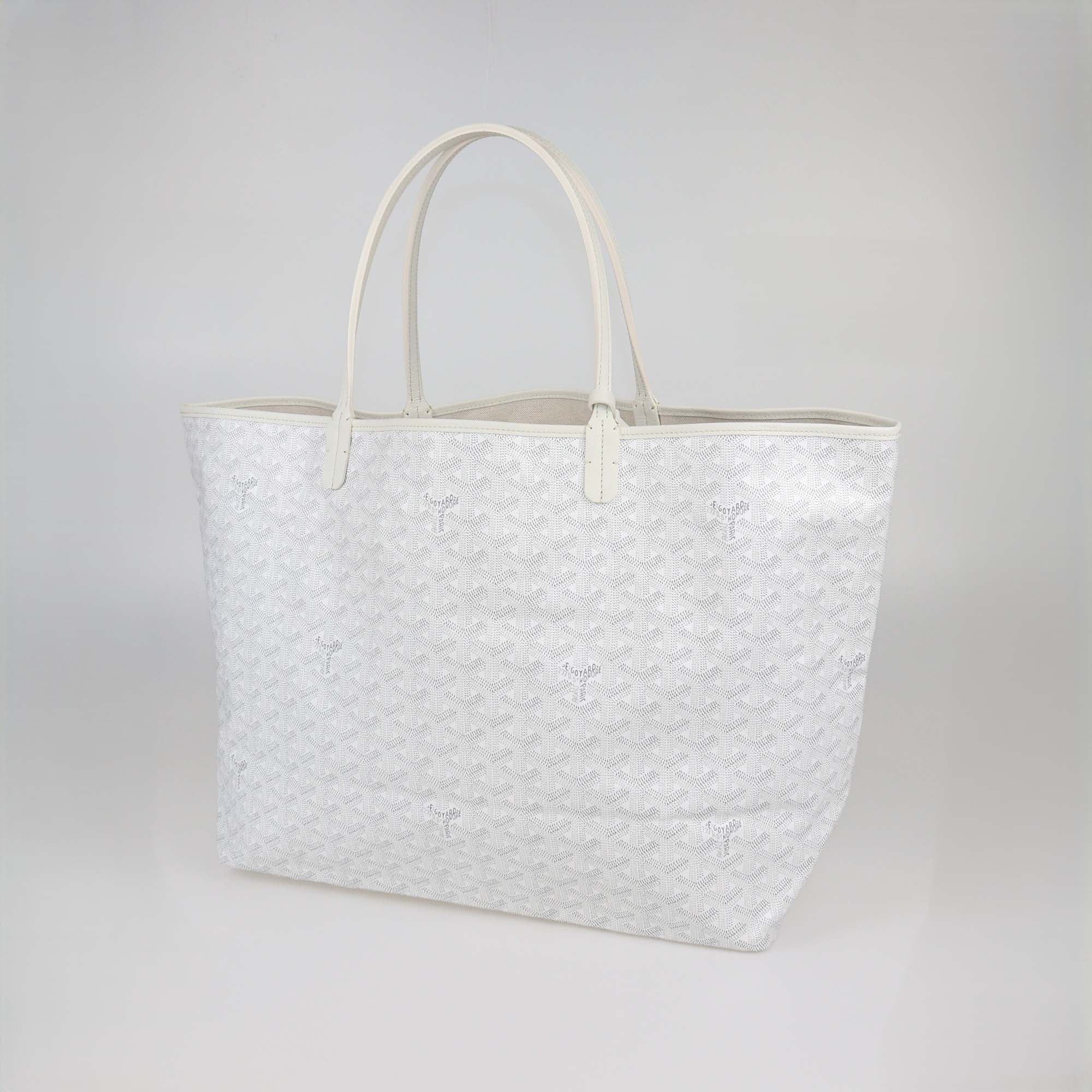 Goyard White Goyardine Coated Canvas Saint Louis GM Tote