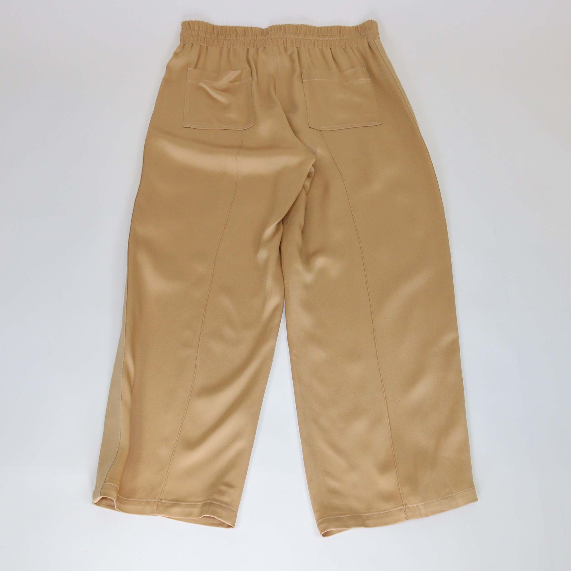 Jil Sandler Metallic Gold Slit Pocket Wide Leg Pants