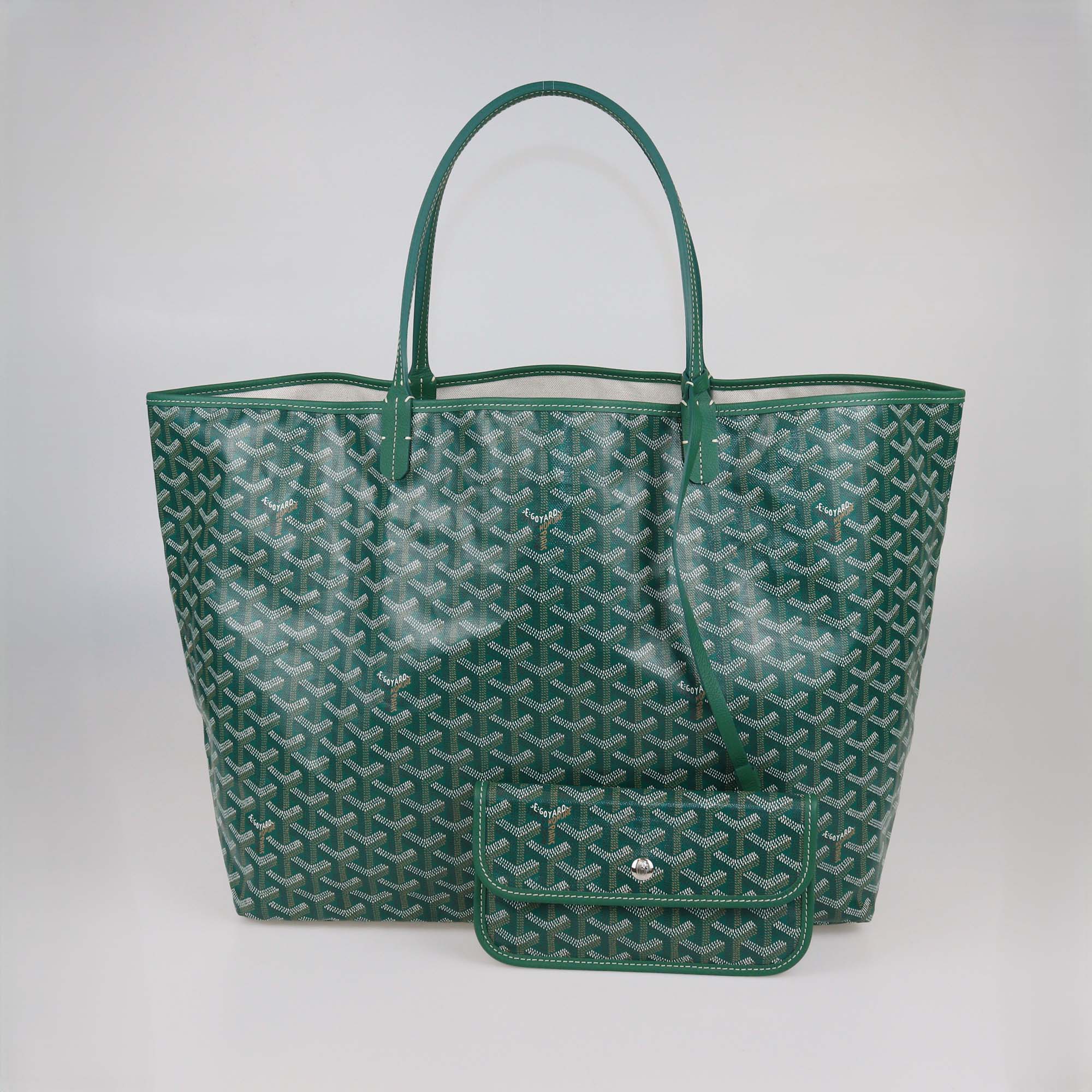 Goyard Green Goyardine Coated Canvas Saint Louis GM Tote