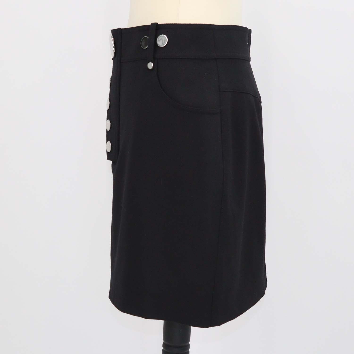 Alexander Wang Black Wool Studded Mini Skirt