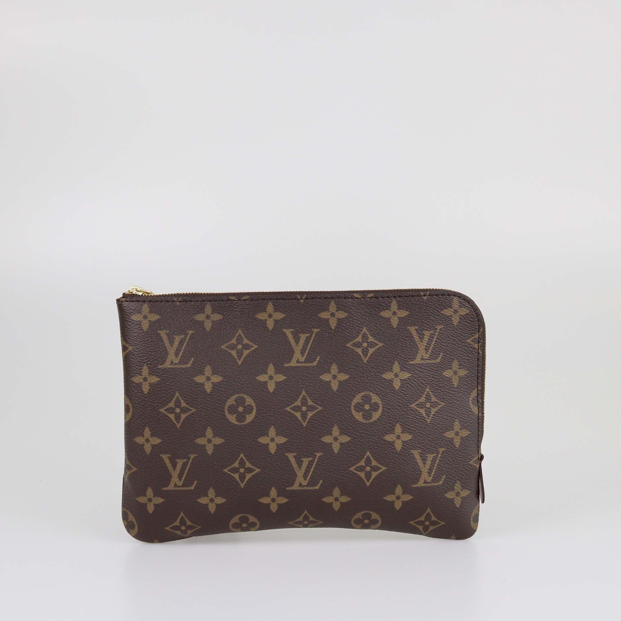 Louis Vuitton Brown Monogram Etui Voyage PM Pouch Womens Louis Vuitton