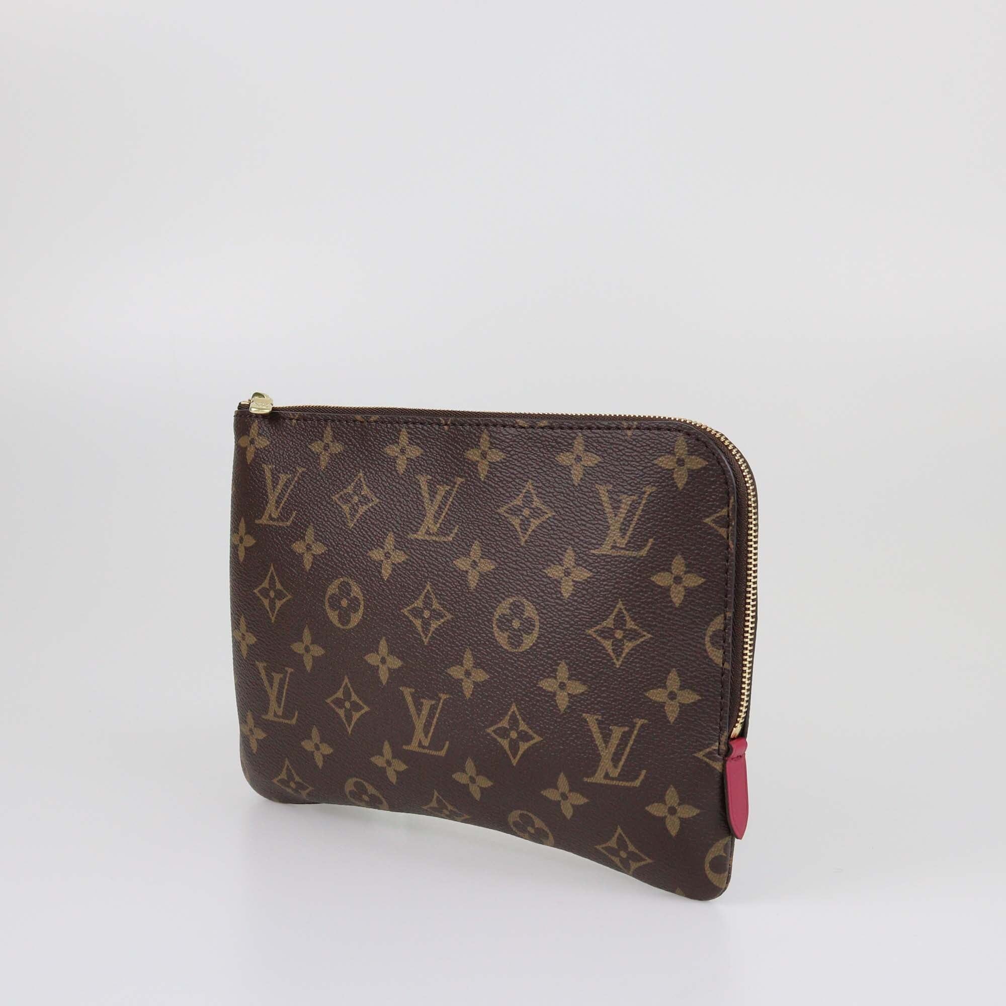 Louis Vuitton Brown Monogram Etui Voyage PM Pouch Womens Louis Vuitton