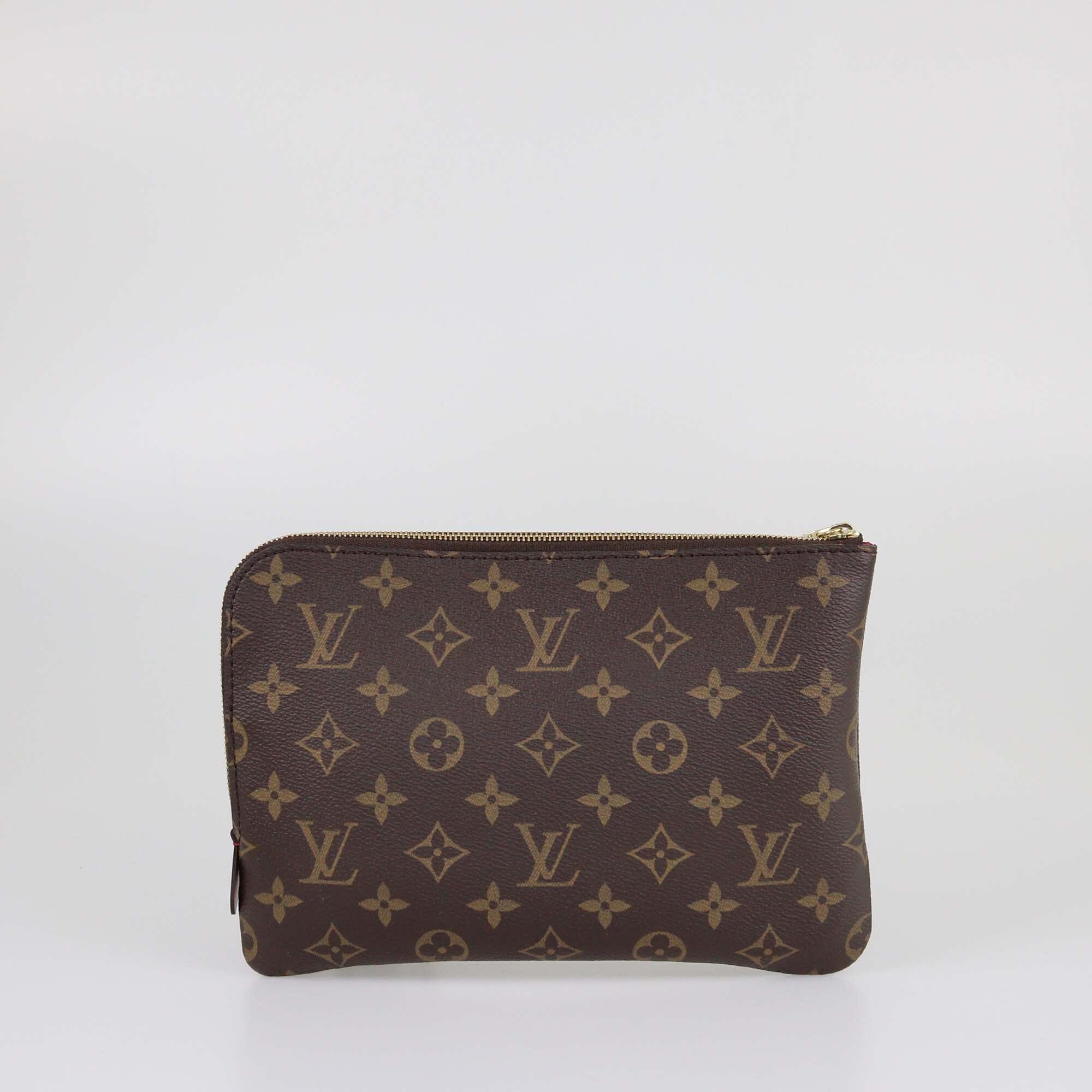 Louis Vuitton Brown Monogram Etui Voyage PM Pouch Womens Louis Vuitton