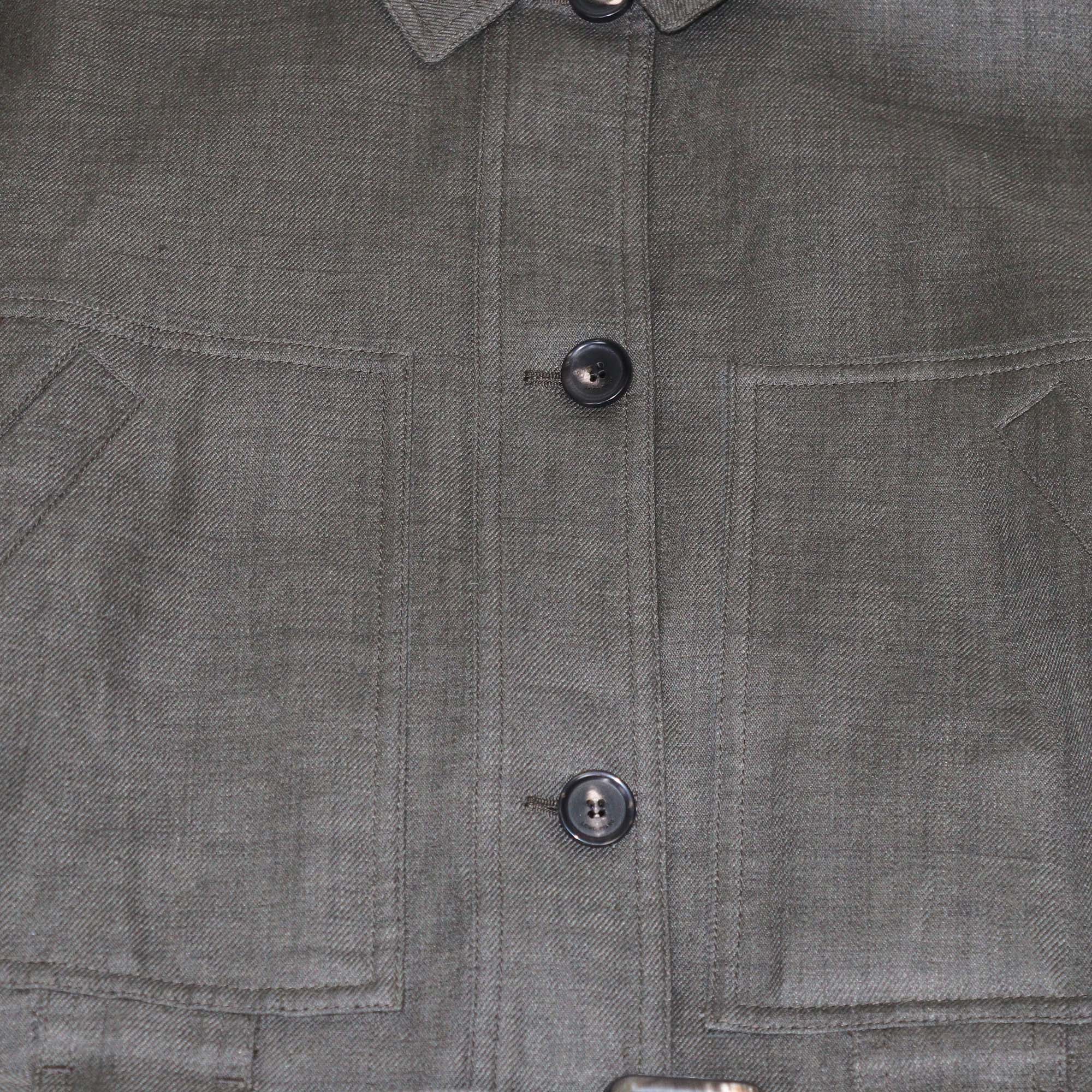 Loro Piana Dark Grey Linen Wool Blend Jaylon Belted Jacket & Trouser Set