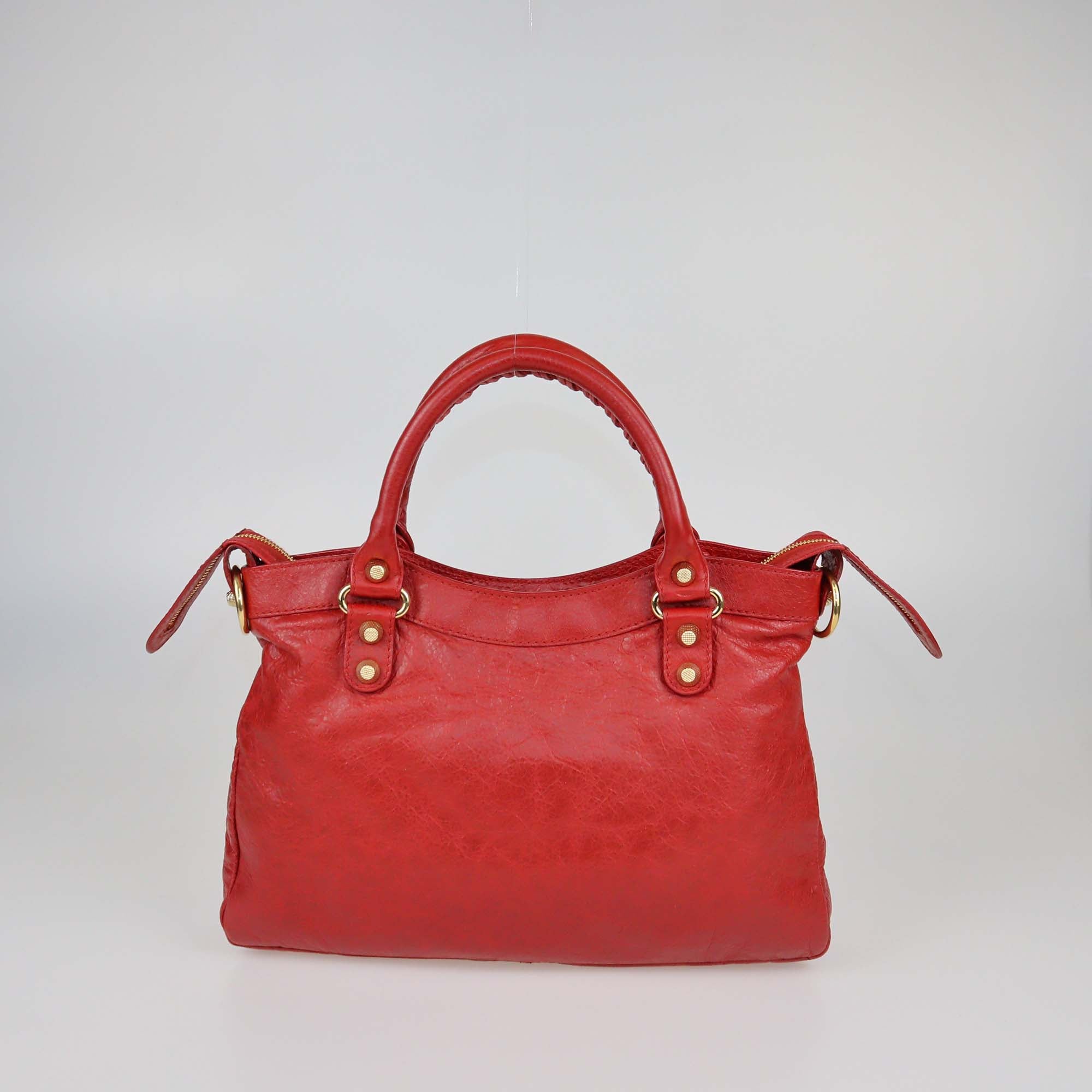 Balenciaga Red Leather Classic Town Bag