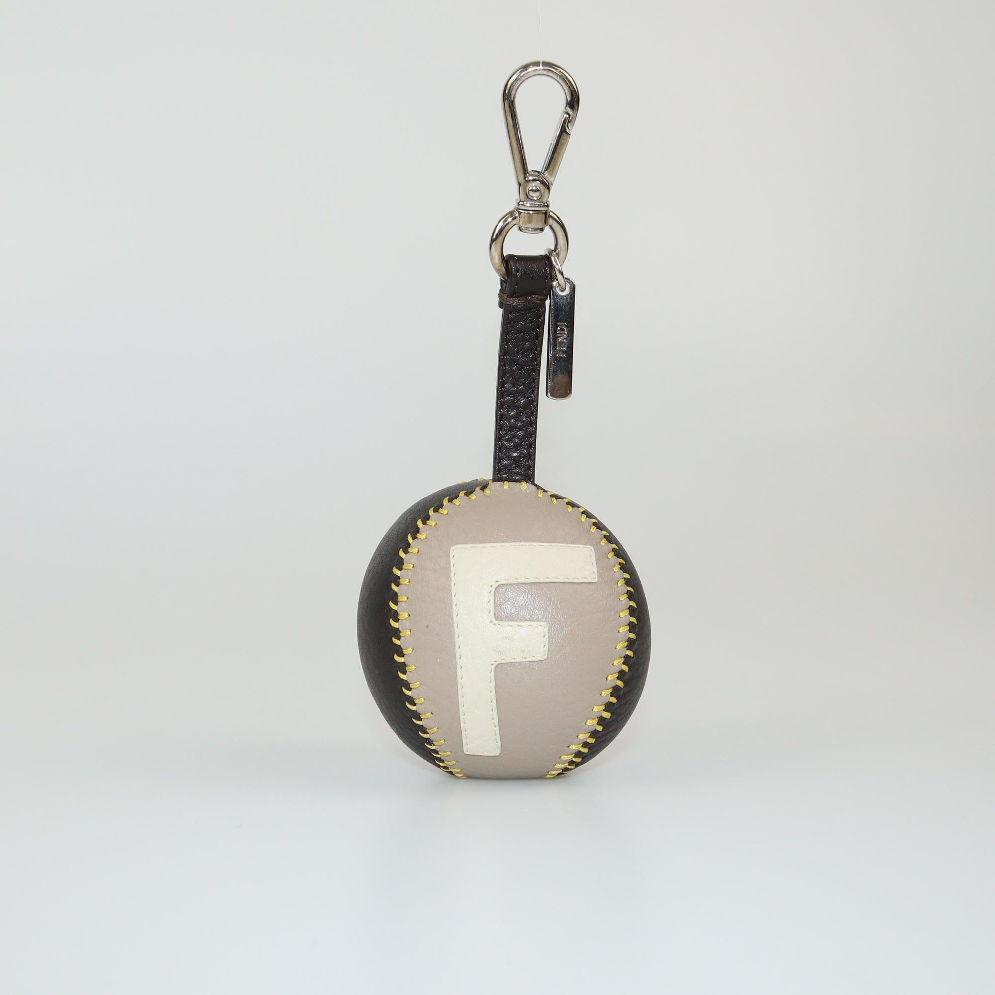 Fendi Black/Beige Baseball Bag Charm Womens Fendi