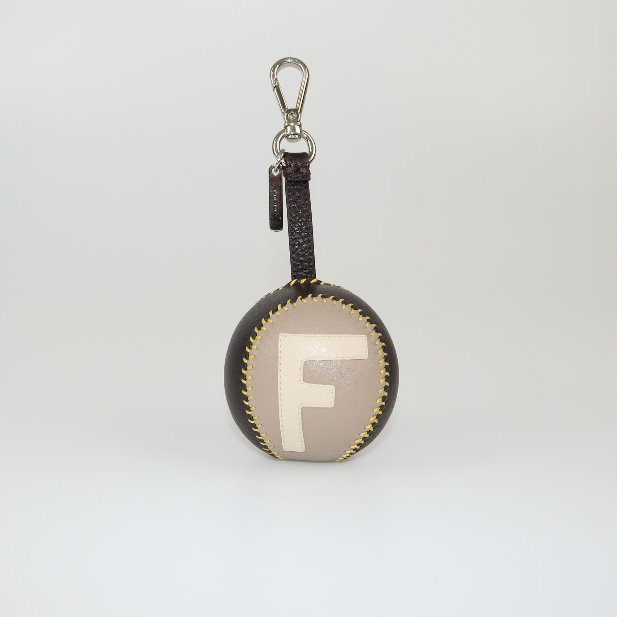 Fendi Black/Beige Baseball Bag Charm Womens Fendi