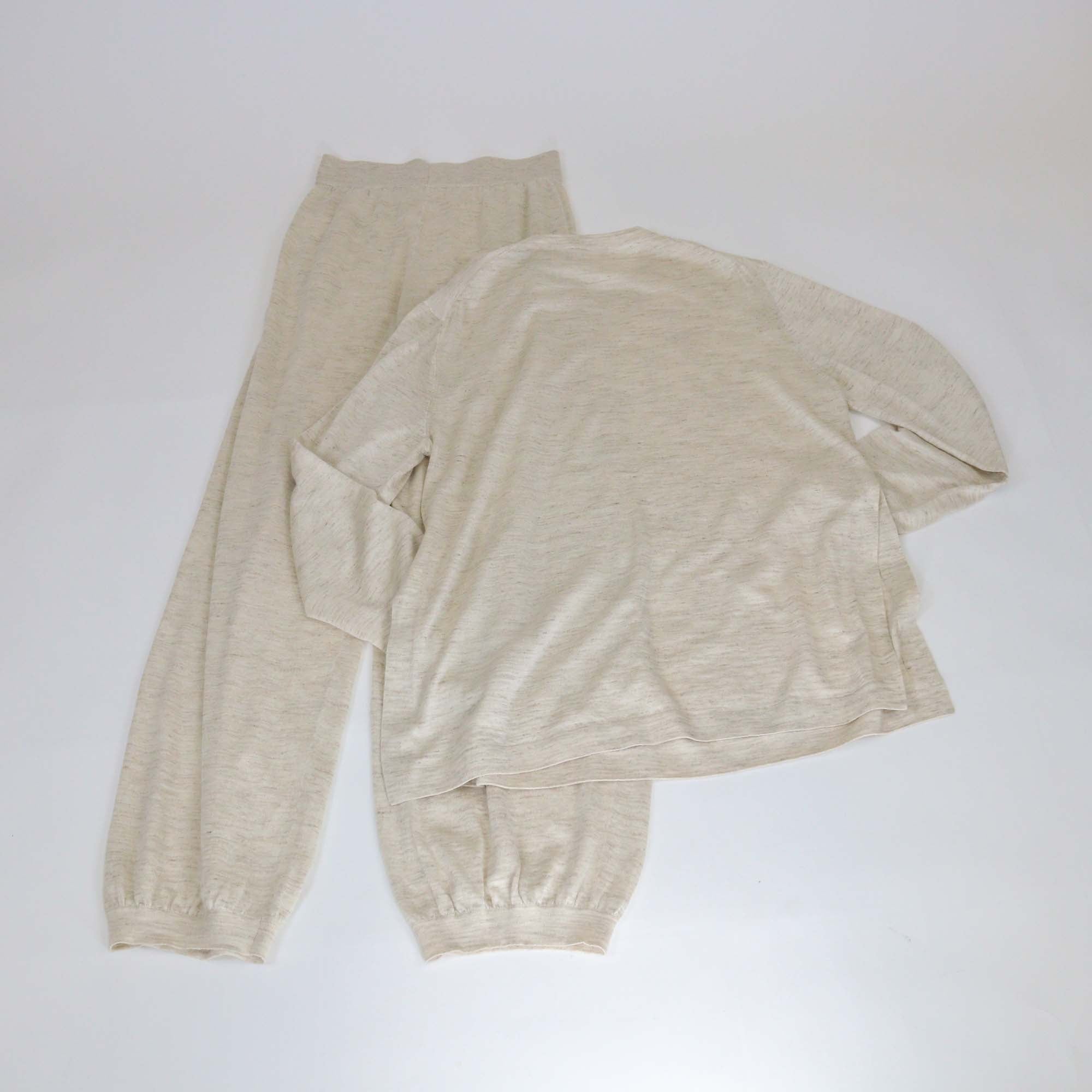 Loro Piana Demy Brown Cashmere Silk Blend Cocooning Tunic Top & Trousers Set