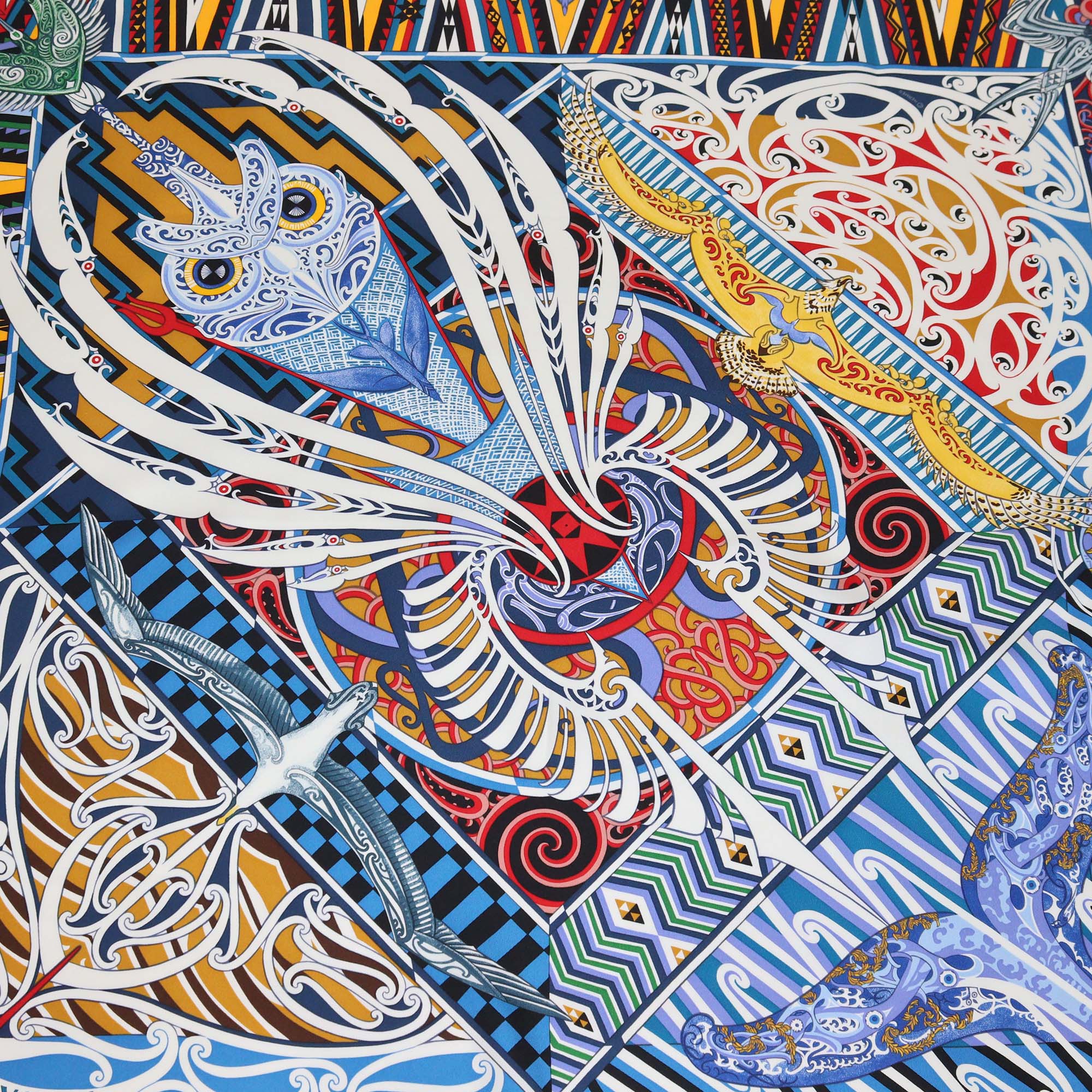 Hermes Multicolor Silk kawa Ora Scarf 90