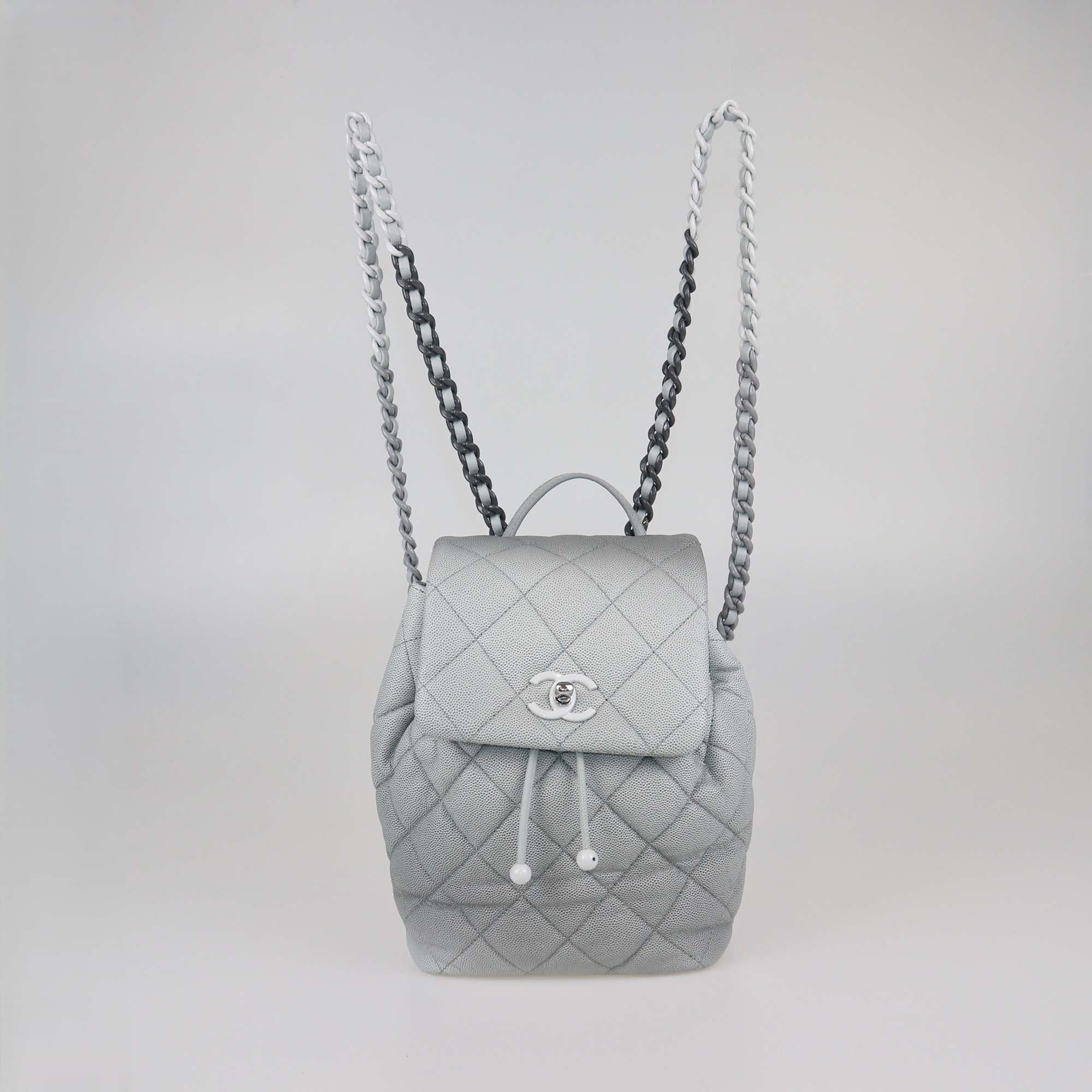 Chanel Grey Ombre Quilted Caviar Leather My Everything Backpack