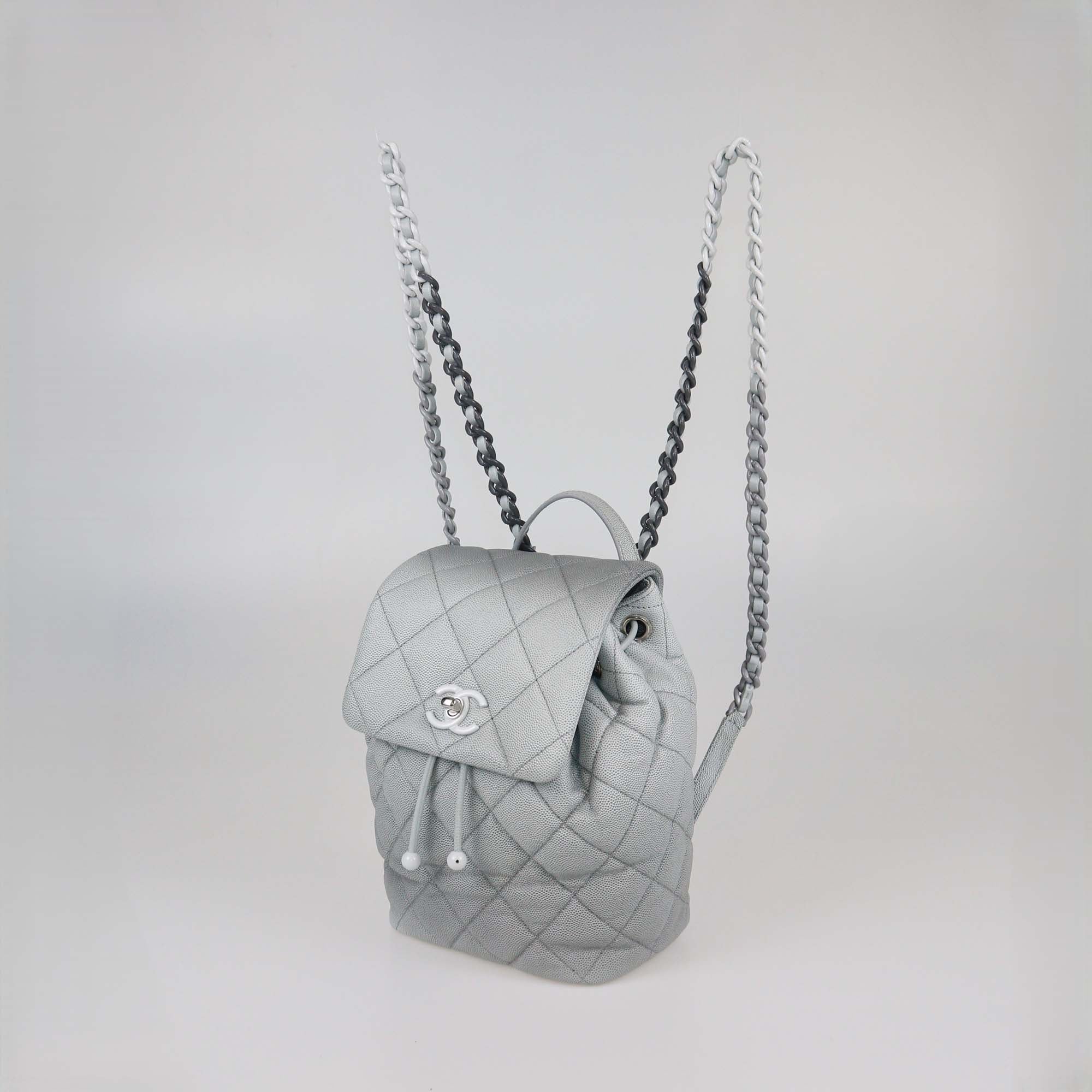 Chanel Grey Ombre Quilted Caviar Leather My Everything Backpack