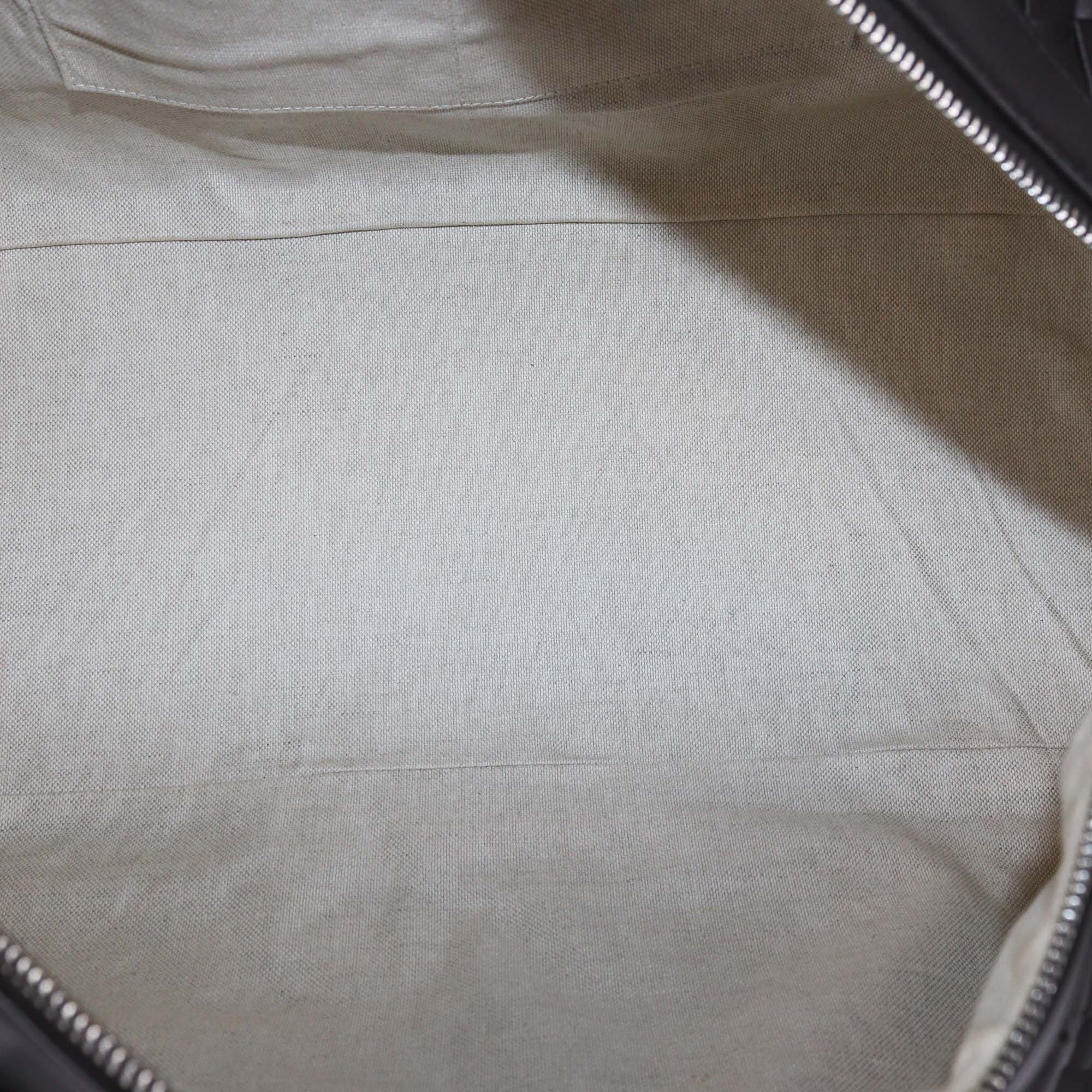 Bottega Veneta Cacao Brown Intrecciato Leather Medium Duffle Bag