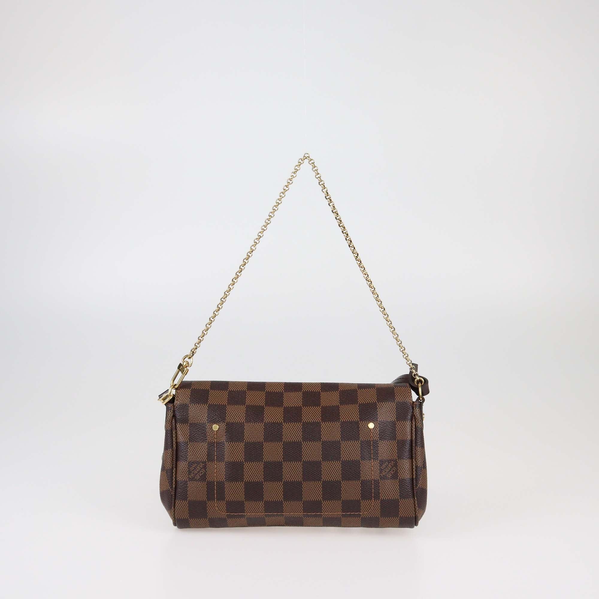 Louis Vuitton Damier Ebene Canvas Favorite PM Bag Womens Louis Vuitton