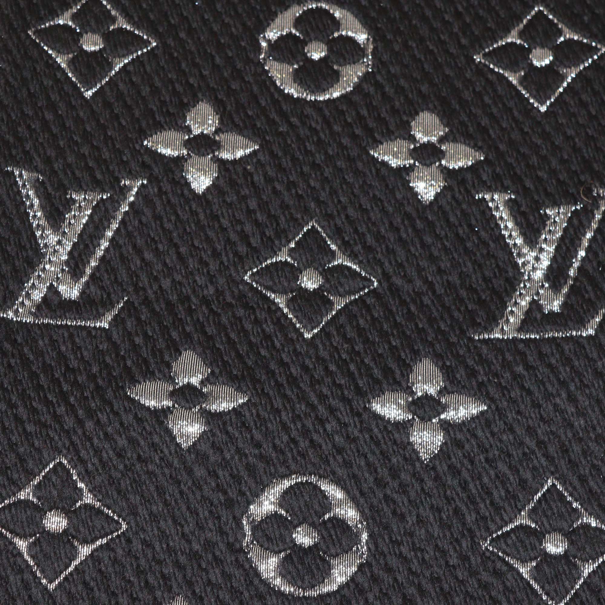 Louis Vuitton Black/Metallic Monogram Blend Wool Logomania Shine Scarf