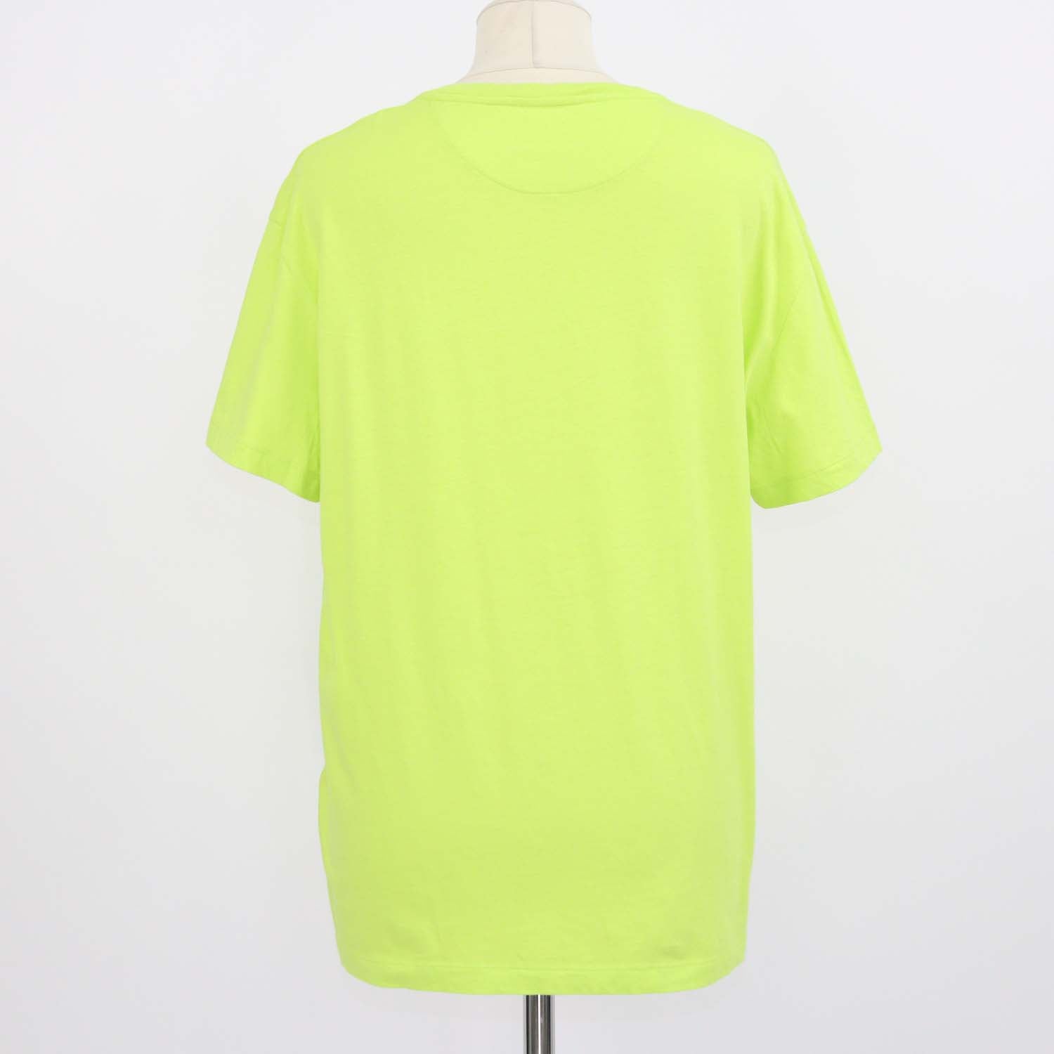 Valentino Yellow Green Cotton VLTN Print Crew Neck T-Shirt