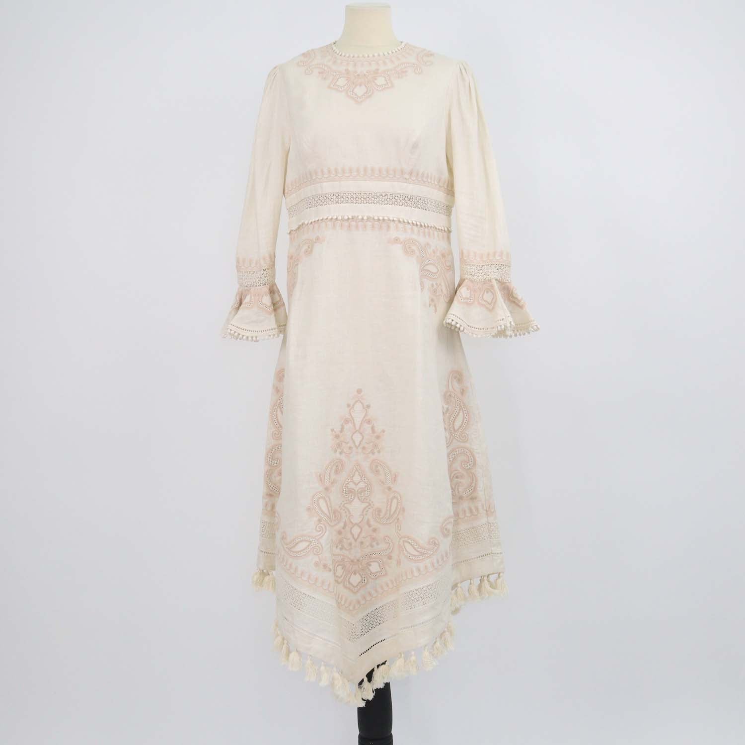 Zimmermann Beige Linen Estelle Paisley Long Dress