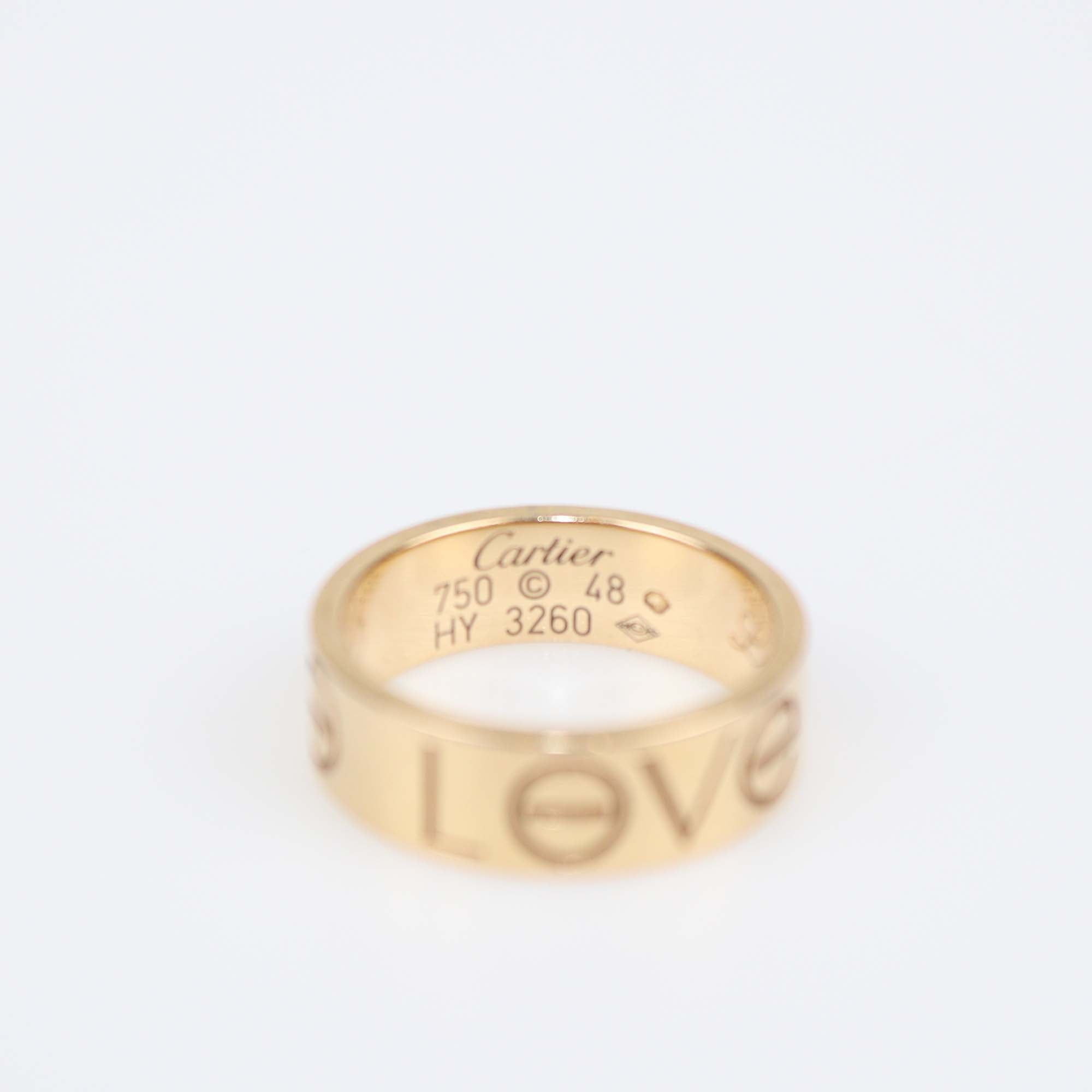 Cartier Love 18K Rose Gold Band Ring Size 48