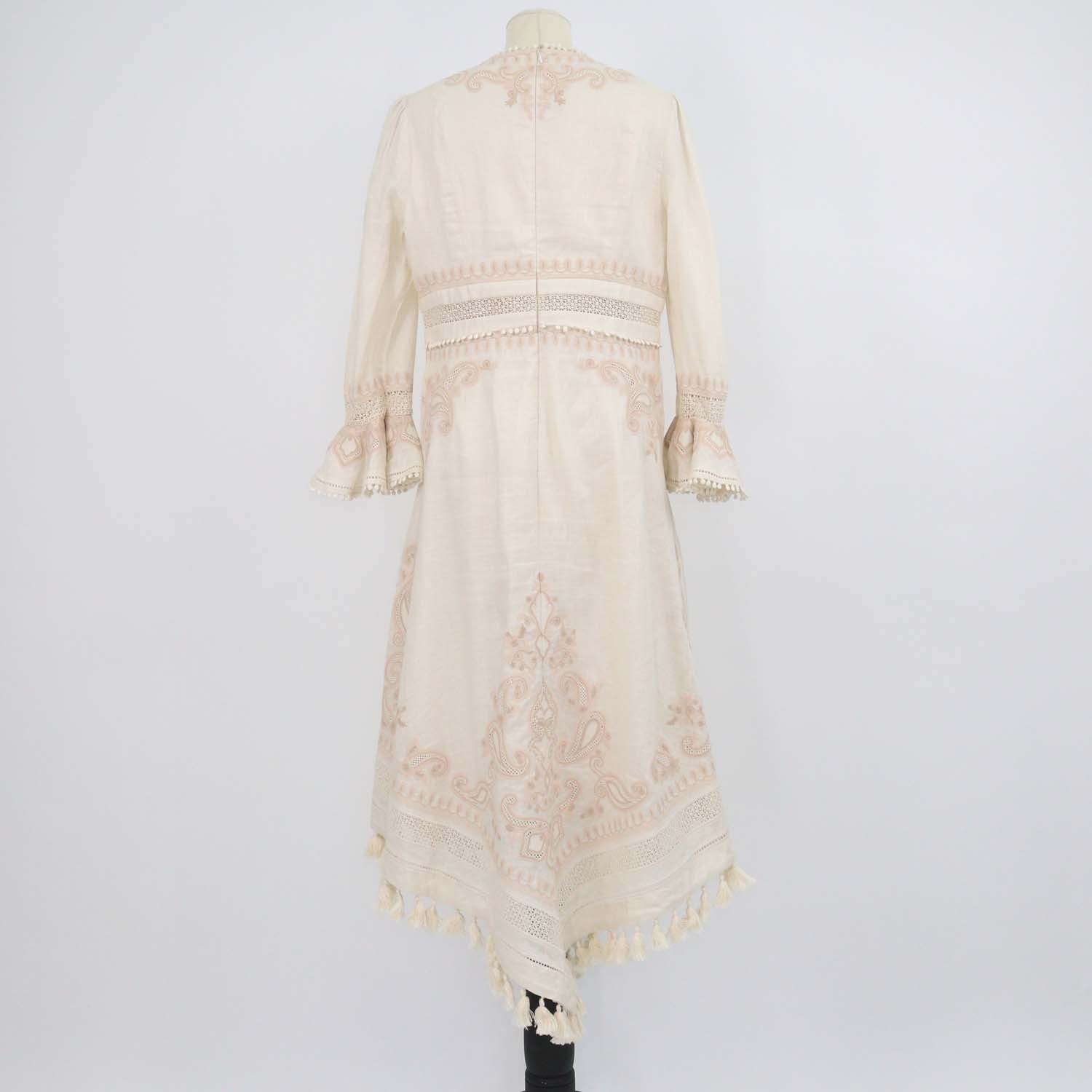 Zimmermann Beige Linen Estelle Paisley Long Dress