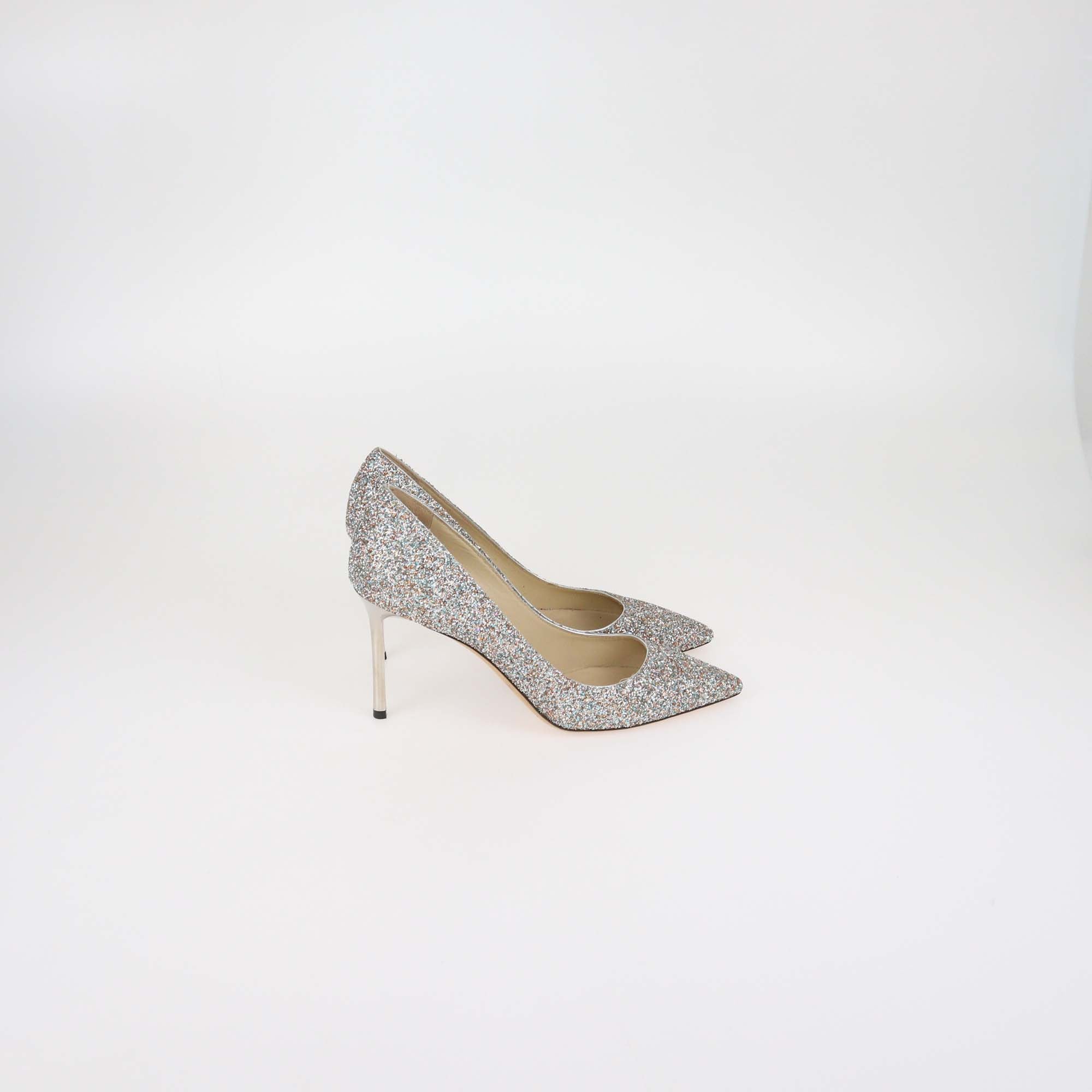 Jimmy Choo Multicolor Glitter Romy 85 Pumps