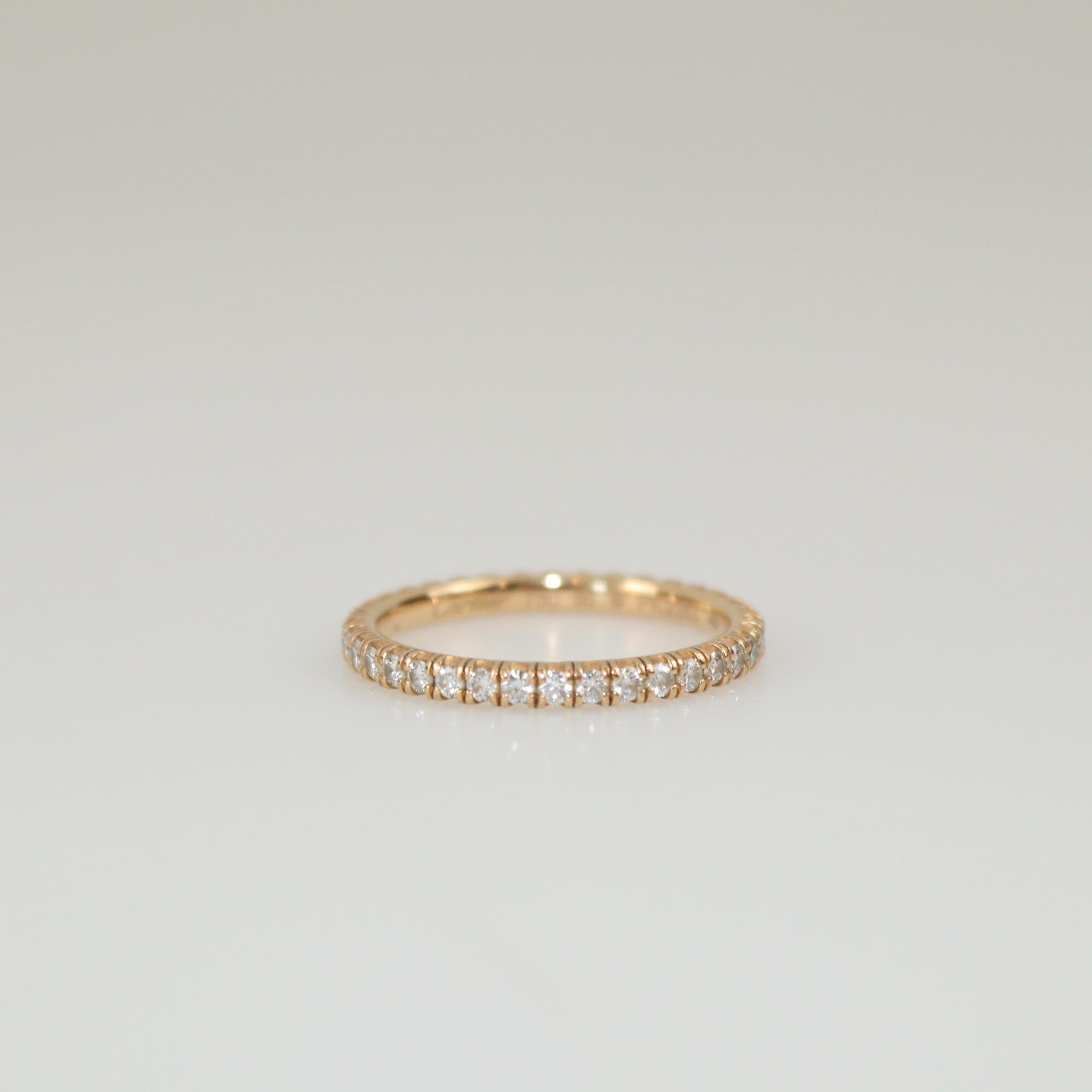 Cartier Etincelle de Cartier Eternity 18K Rose Gold Diamond Wedding Ring Size 50 Womens Cartier