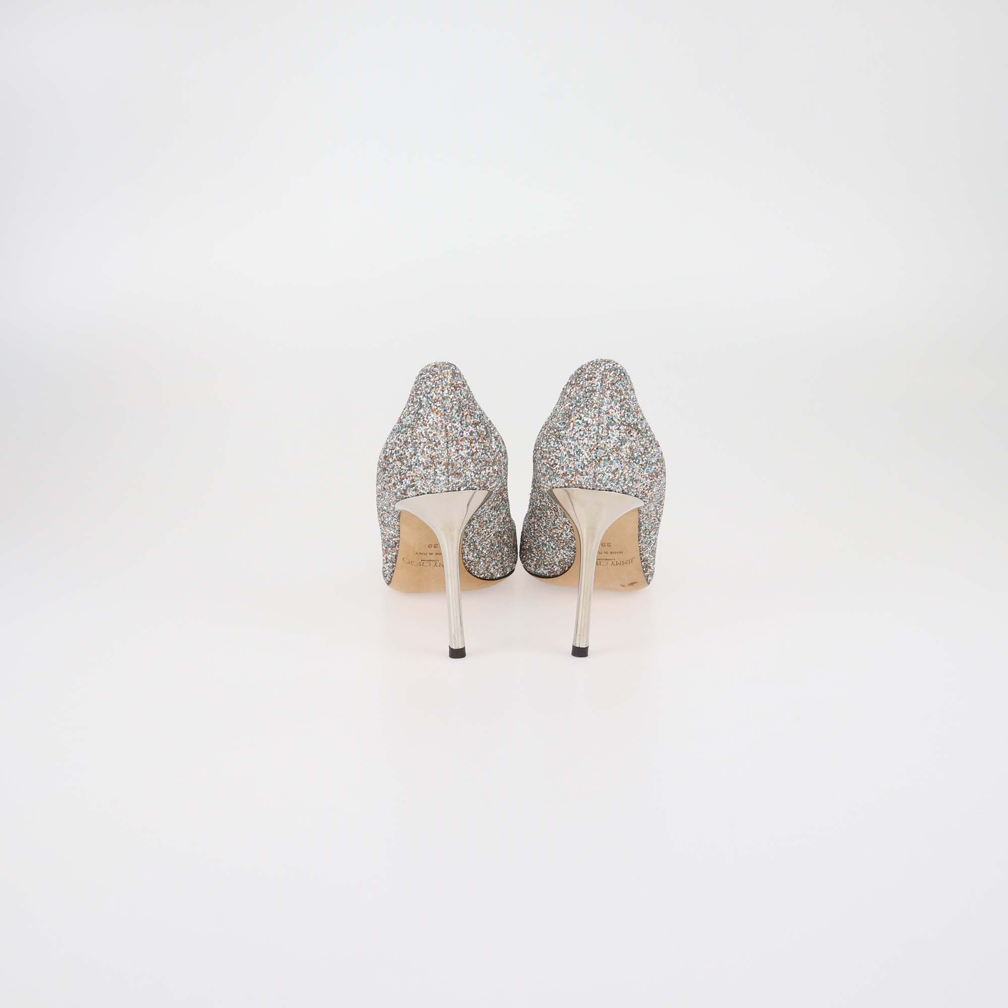 Jimmy Choo Multicolor Glitter Romy 85 Pumps