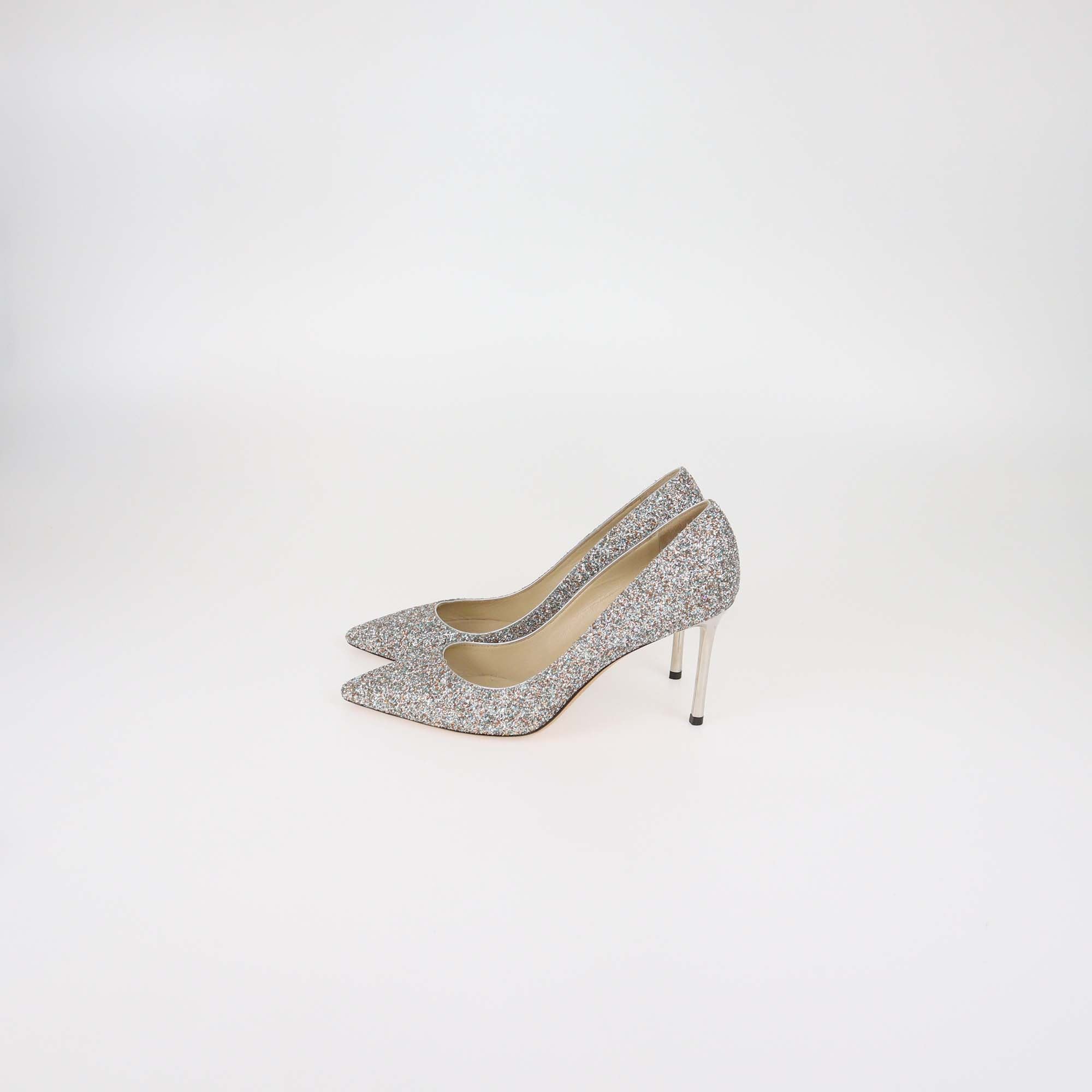 Jimmy Choo Multicolor Glitter Romy 85 Pumps