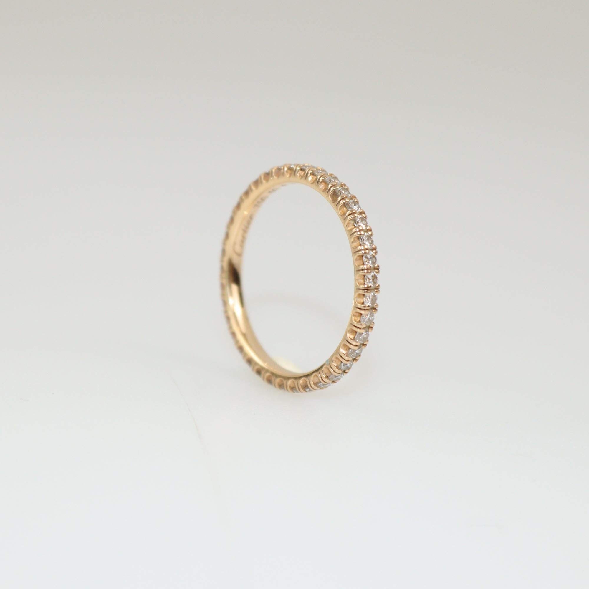 Cartier Etincelle de Cartier Eternity 18K Rose Gold Diamond Wedding Ring Size 50 Womens Cartier