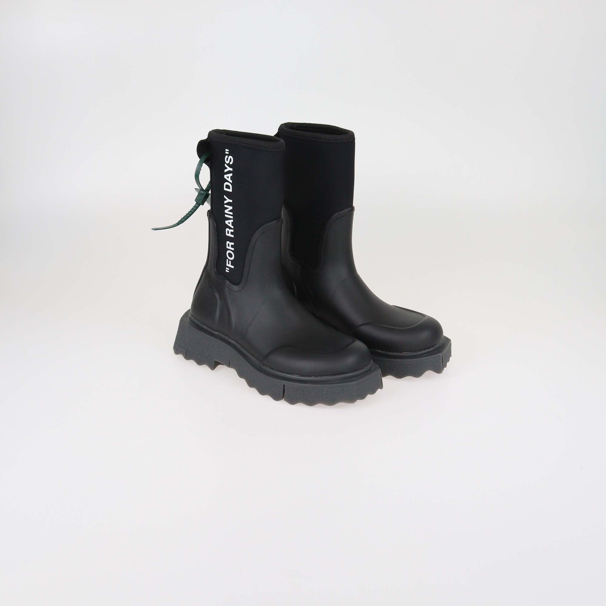 Off-White Black Rubber & Technical Fabric For Rainy Days Rain Boots