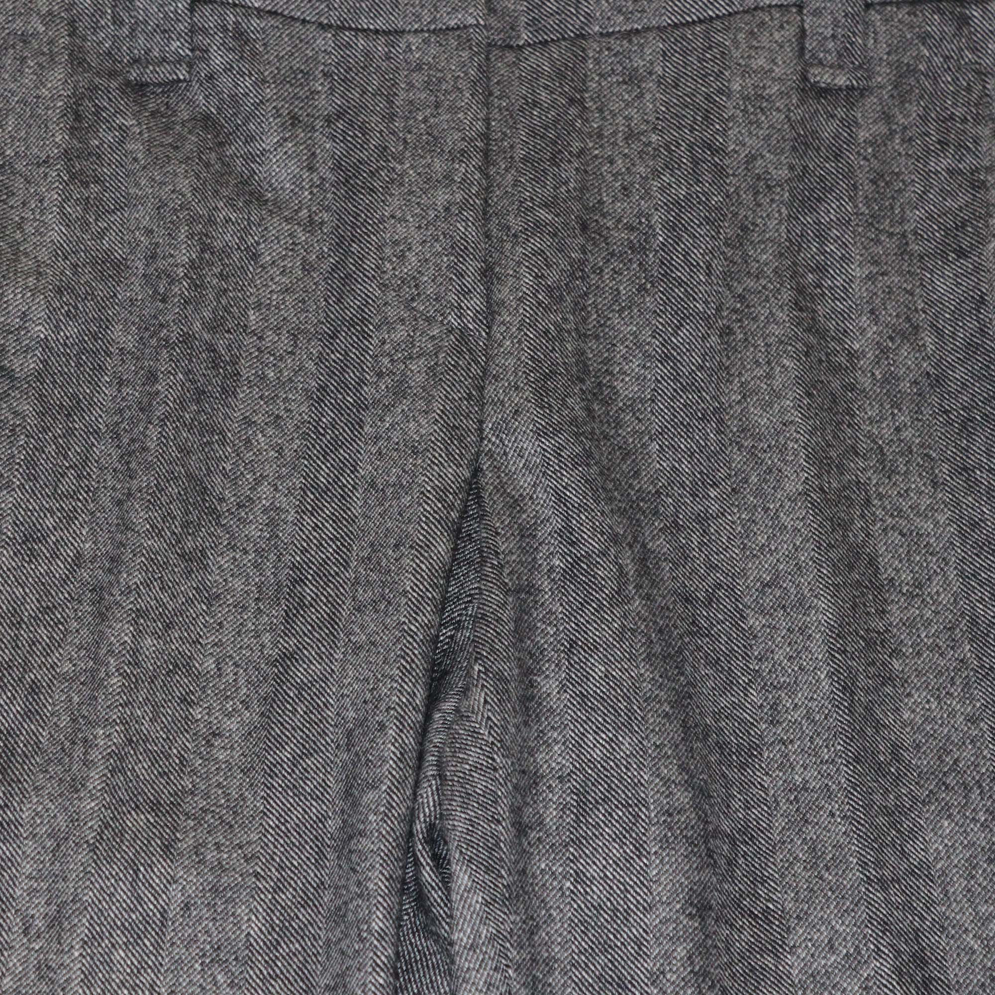 Brunello Cucinelli Grey Wool Cashmere Blend Beaded Formal Fit Trousers