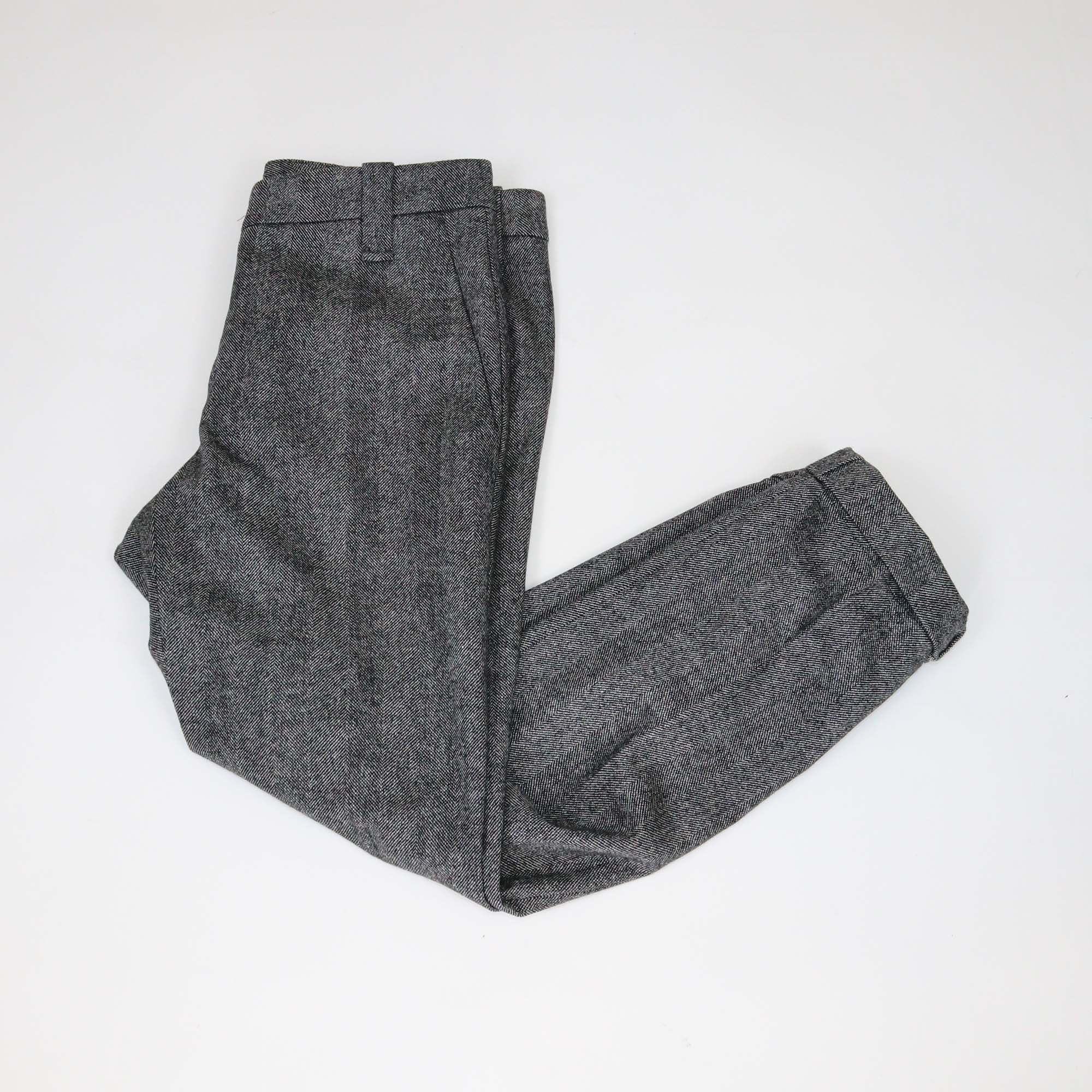 Brunello Cucinelli Grey Wool Cashmere Blend Beaded Formal Fit Trousers