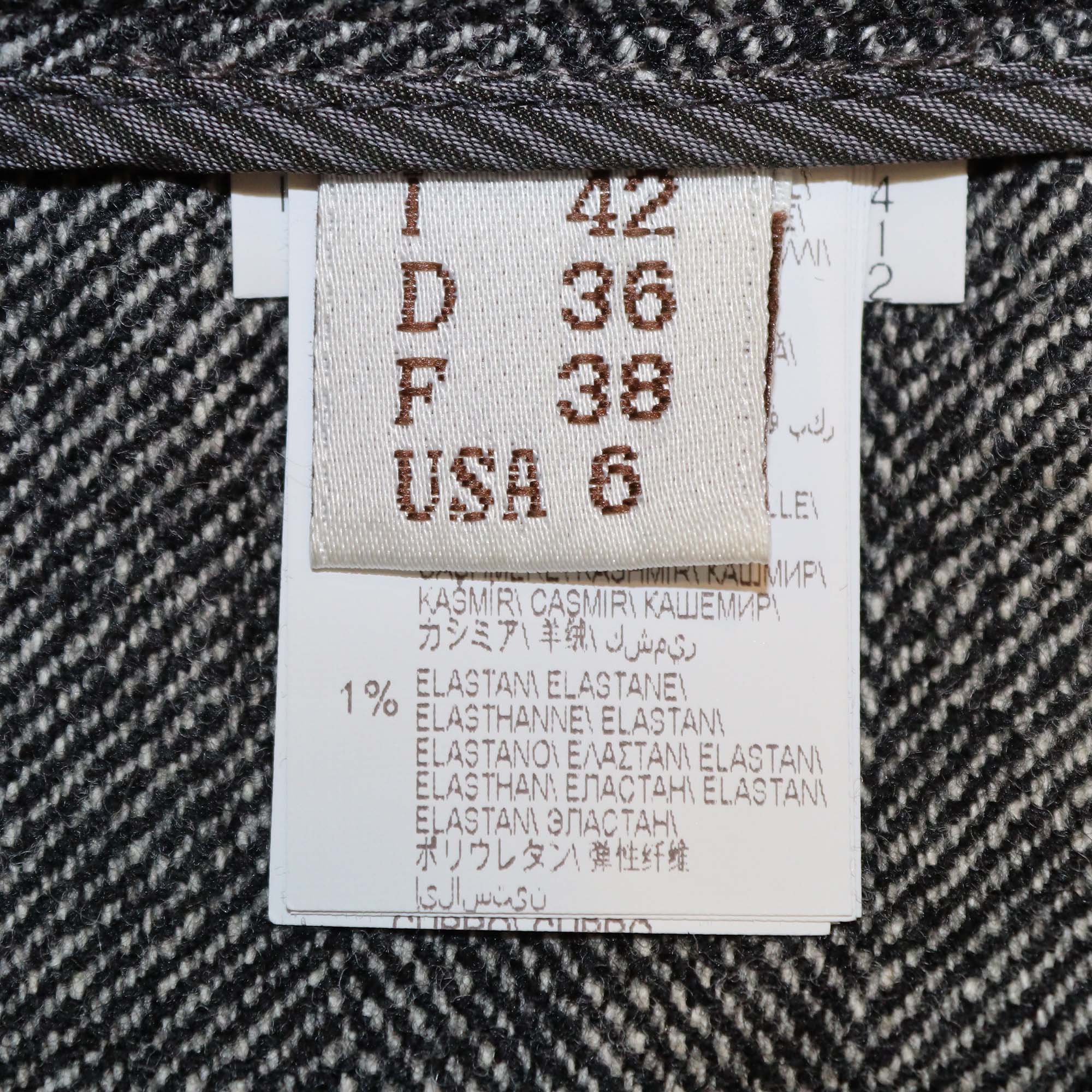 Brunello Cucinelli Grey Wool Cashmere Blend Beaded Formal Fit Trousers