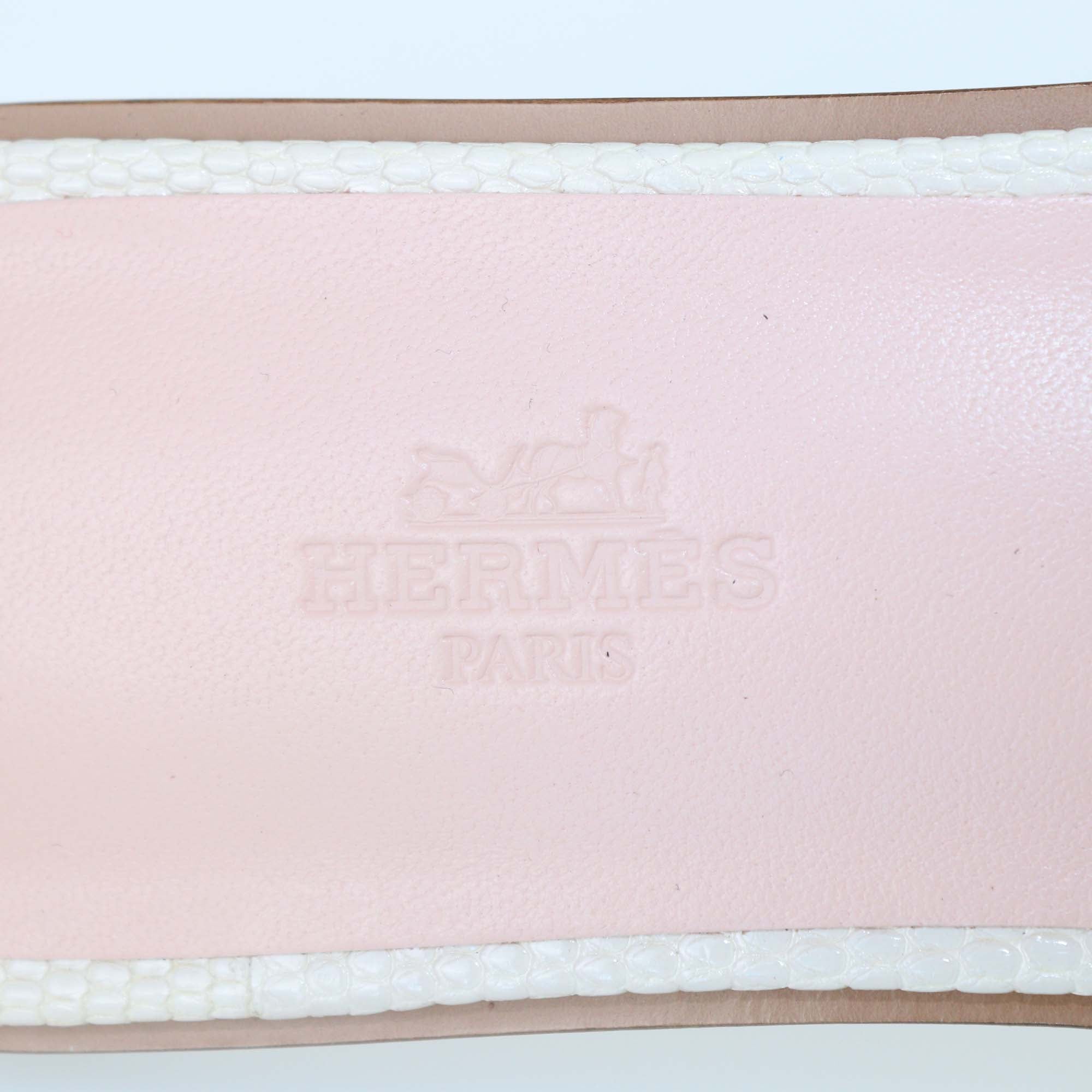 Hermes Bicolor Lizard Oran Sandals