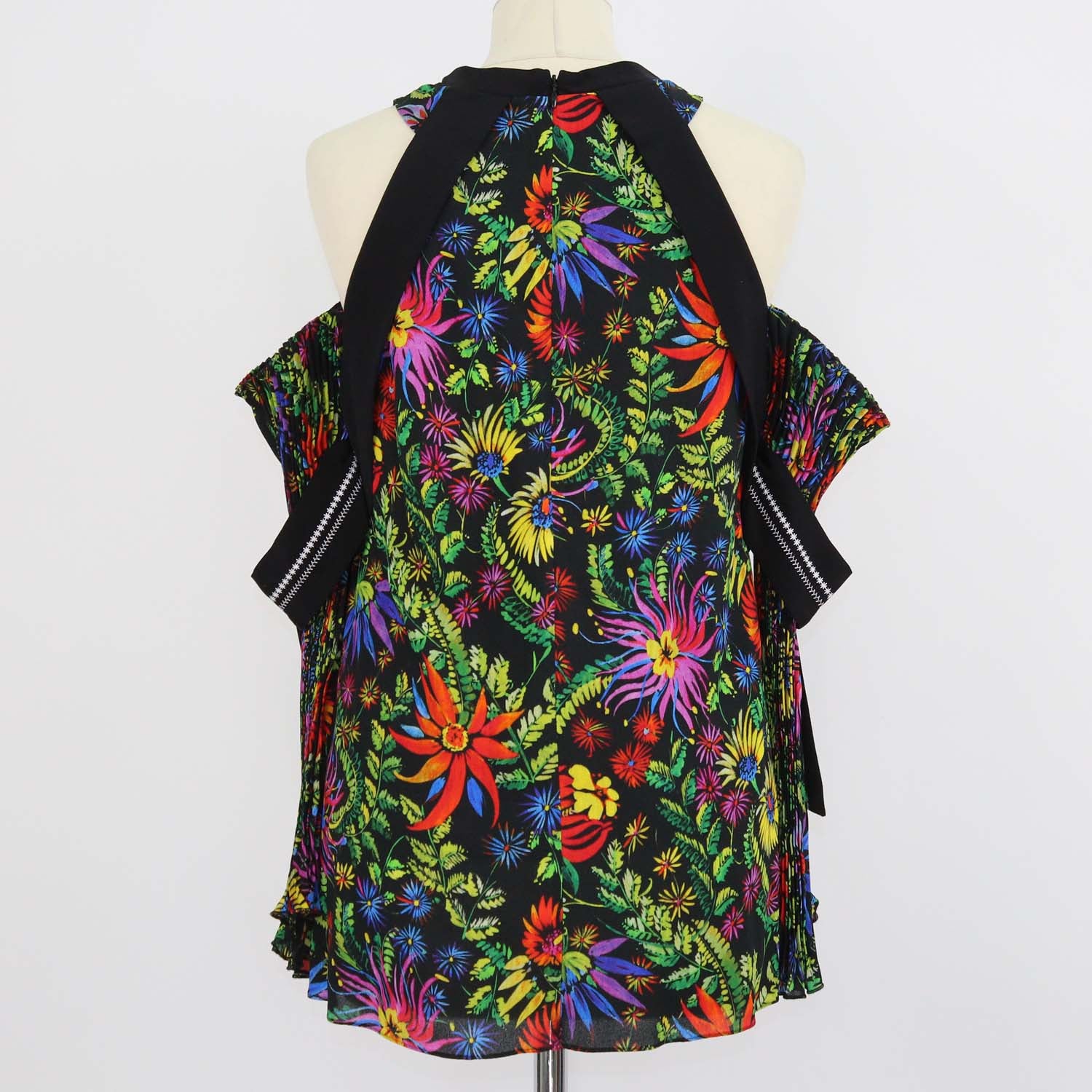 3.1 Phillip Lim Multicolor Blend Viscose Floral Print Cold-Shoulder Top