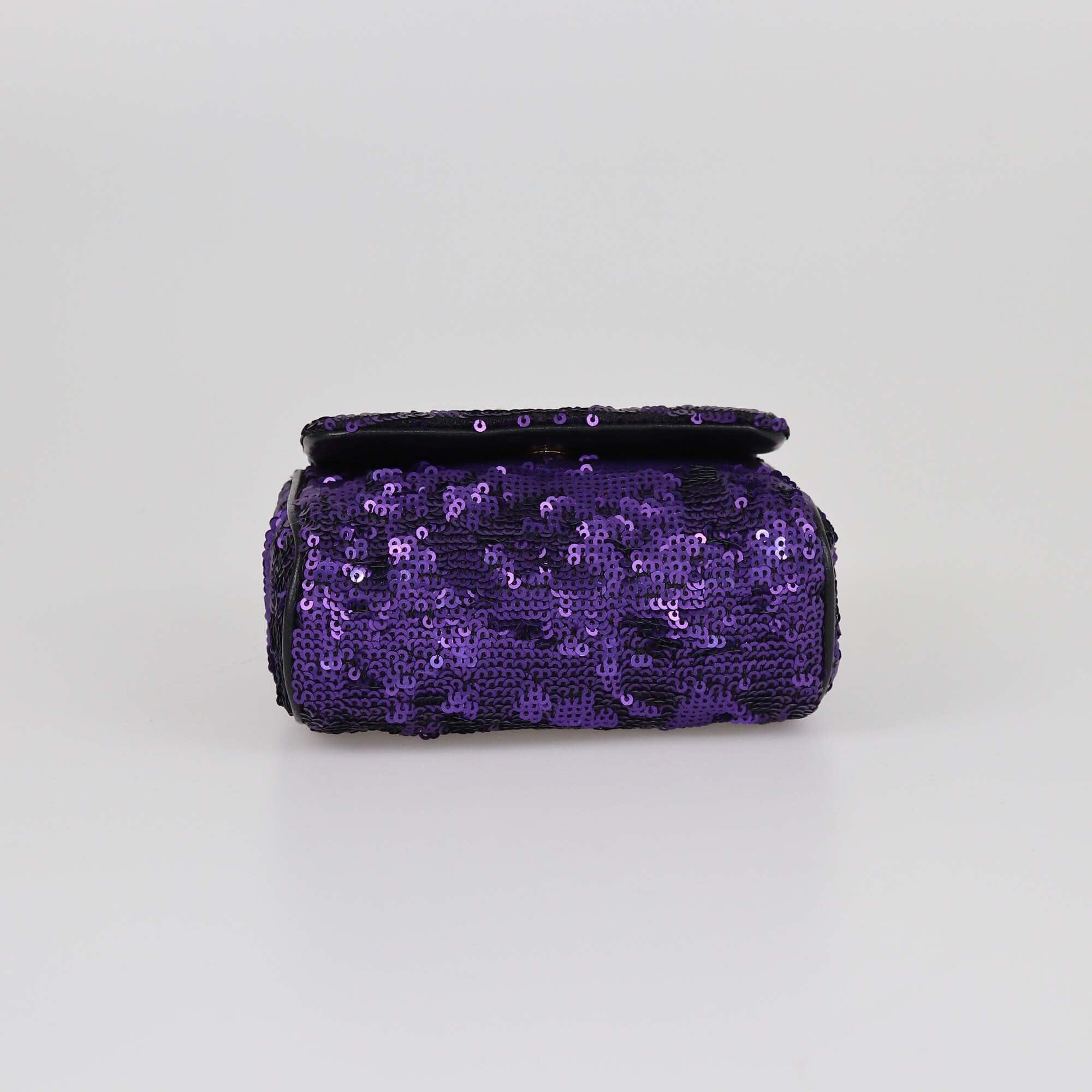 Dolce & Gabbana Purple Embellished Mini Miss Charles Shoulder Bag Womens Dolce & Gabbana