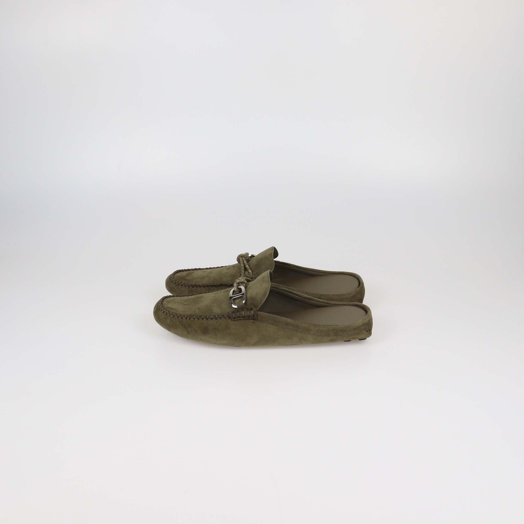 Hermes Vert Toundra Suede Icaro Mules